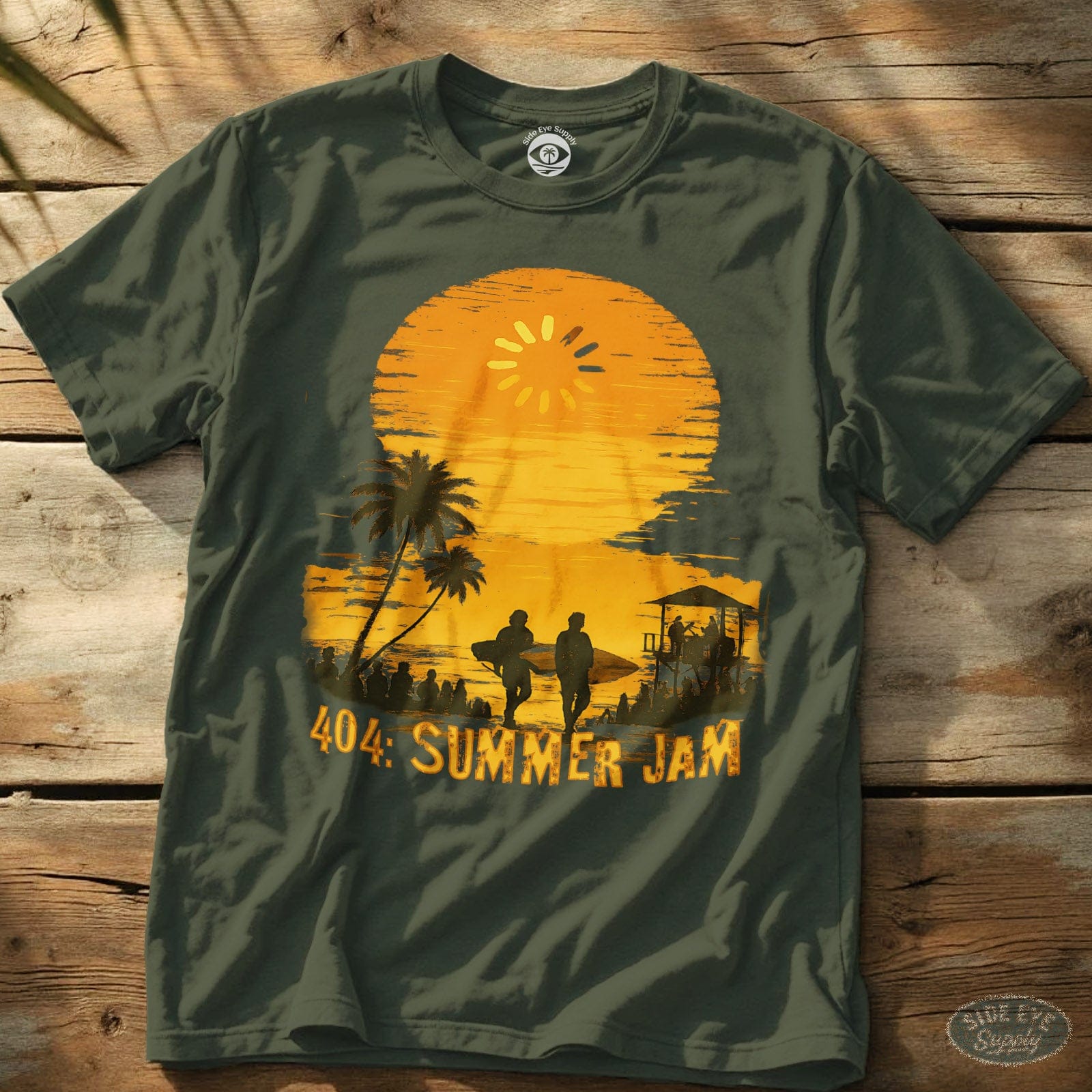 404 -Summer Jam Tee Military Green / S - by Side Eye Supply - Surf Beach Life Apparel