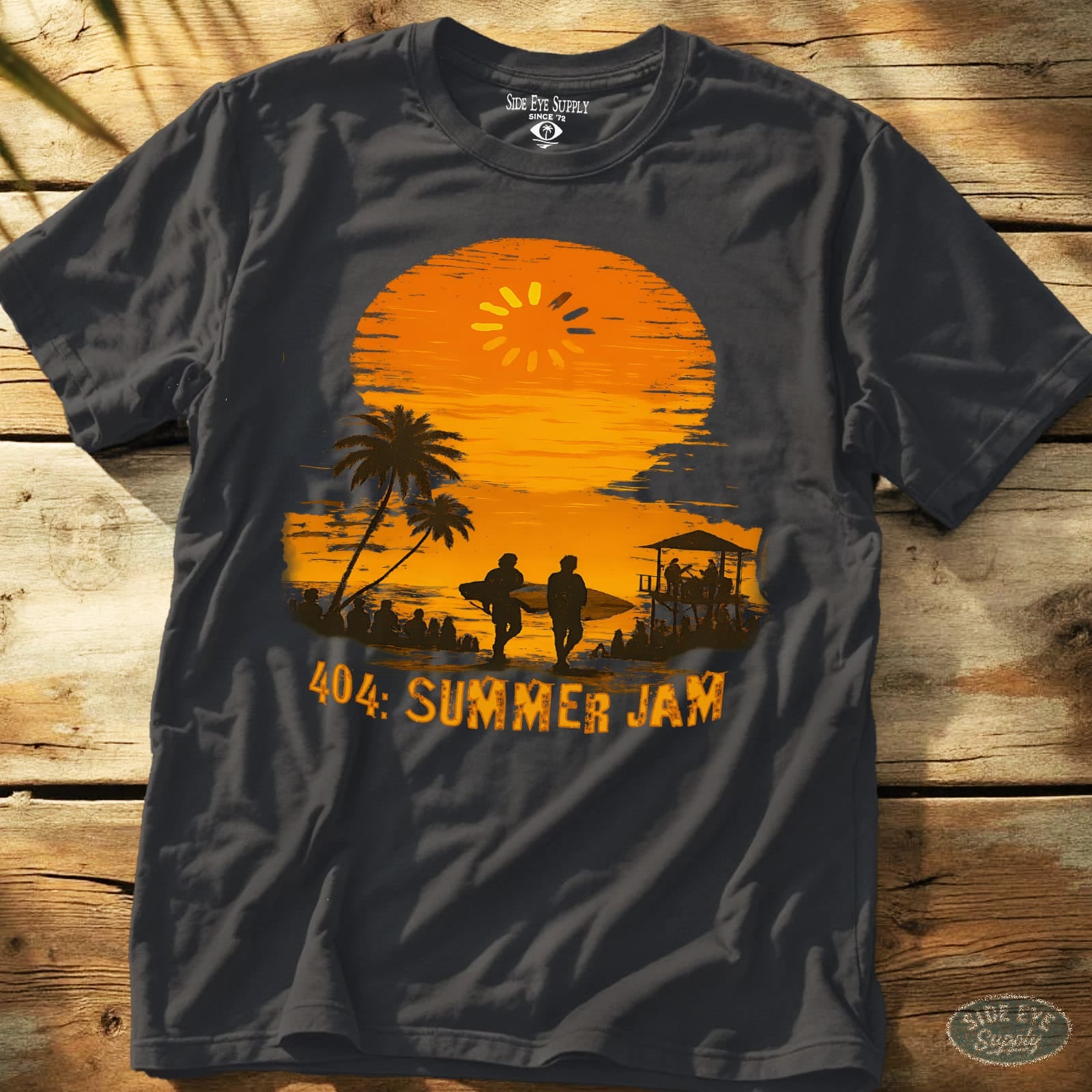 404 -Summer Jam Tee Charcoal / S - by Side Eye Supply - Surf Beach Life Apparel