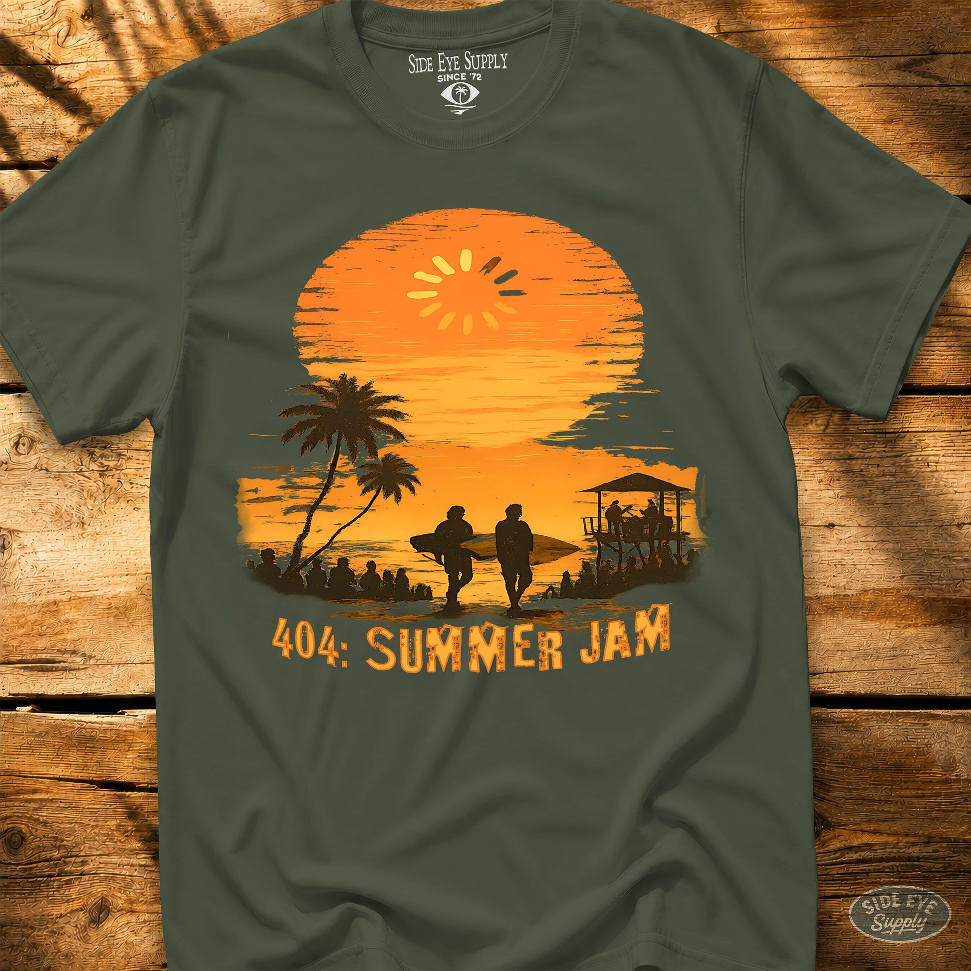 404 -Summer Jam Tee Military Green / S - by Side Eye Supply - Surf Beach Life Apparel