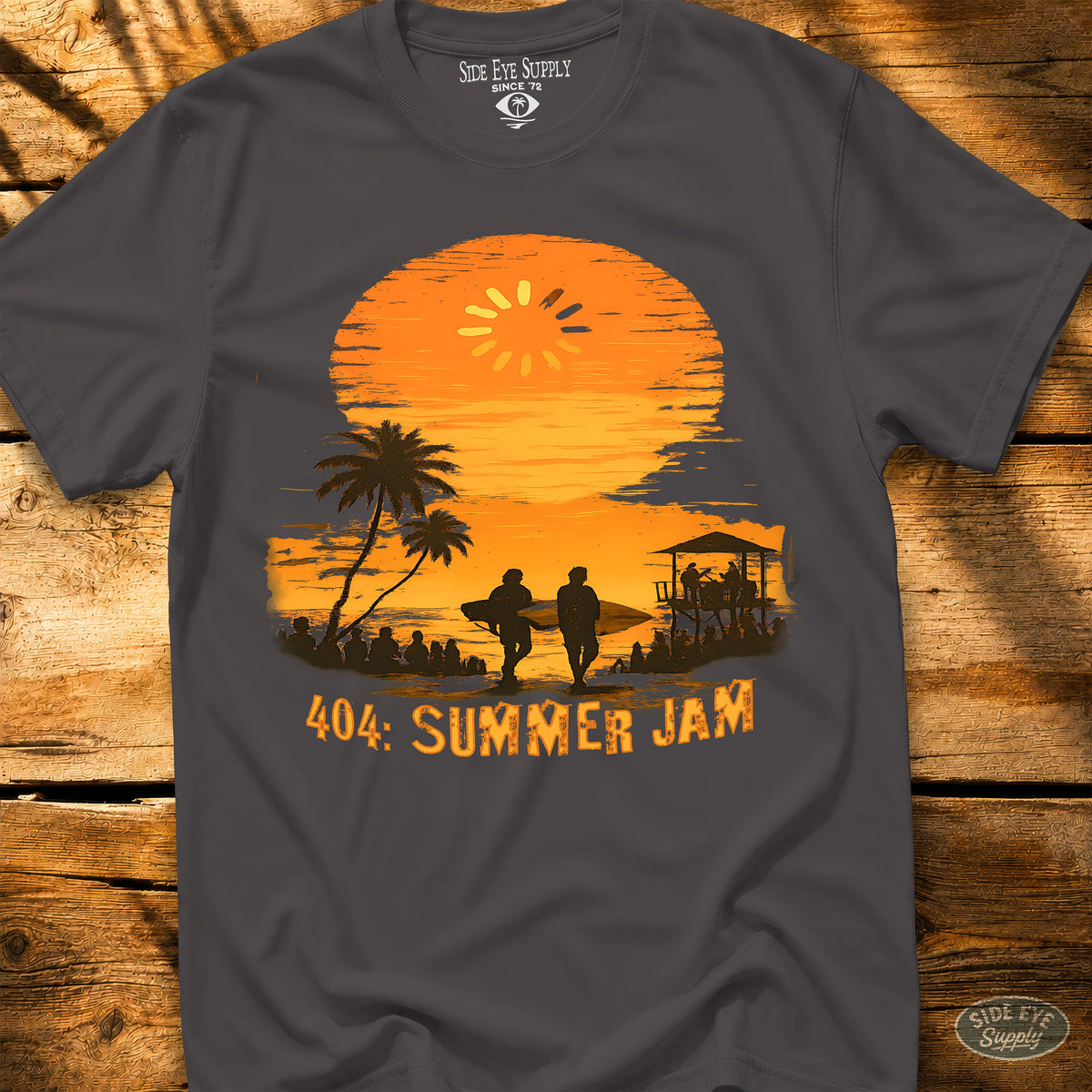 404 -Summer Jam Tee Charcoal / S - by Side Eye Supply - Surf Beach Life Apparel