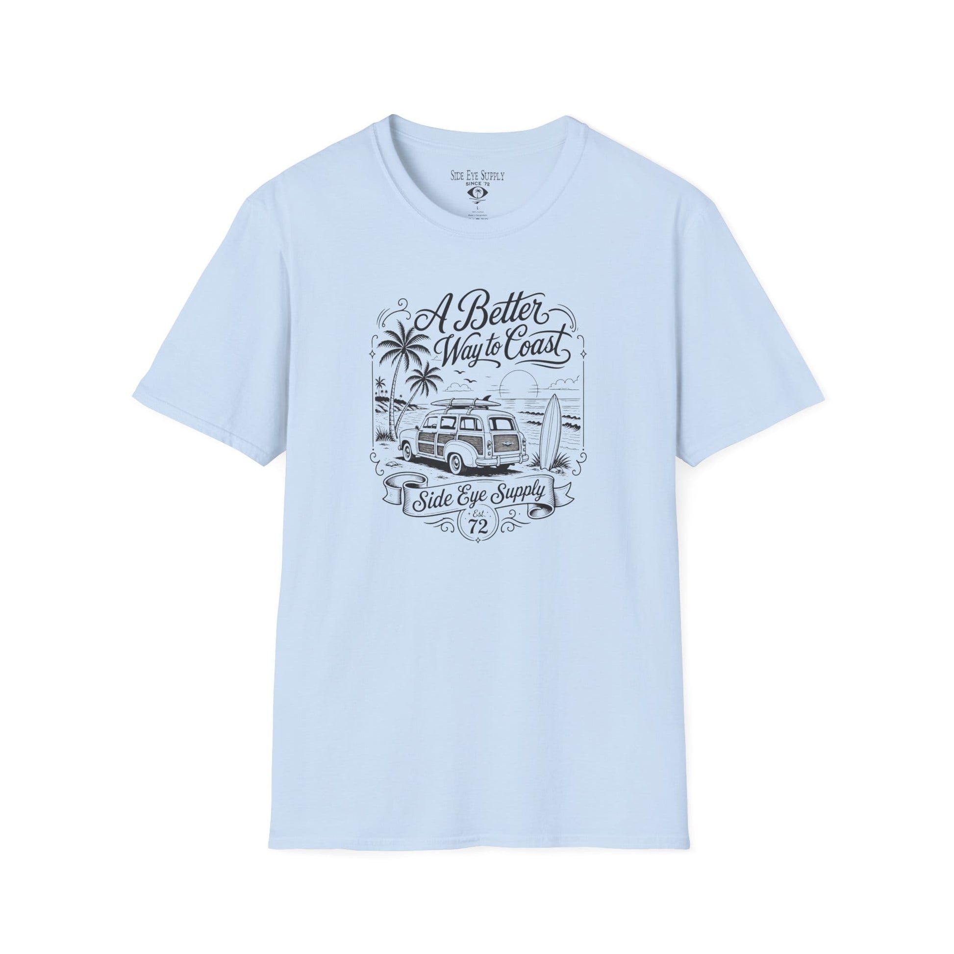 A Better Way to Coast Tee Light Blue / S - by Side Eye Supply - Surf Beach Life Apparel