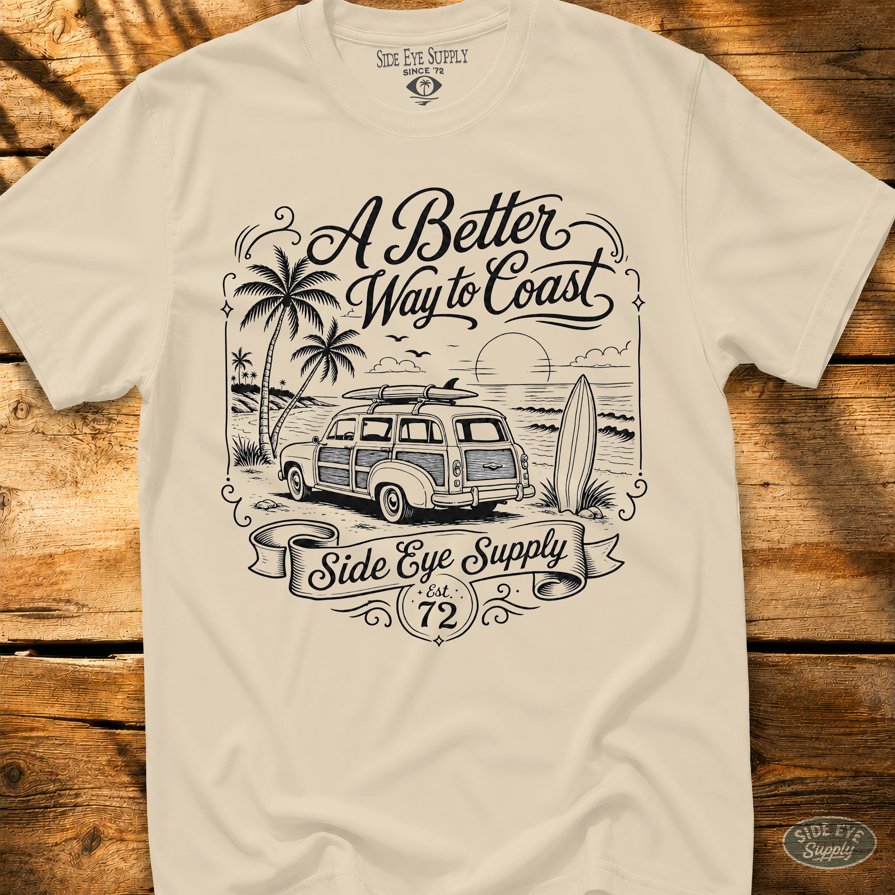 A Better Way to Coast Tee Natural / S - by Side Eye Supply - Surf Beach Life Apparel
