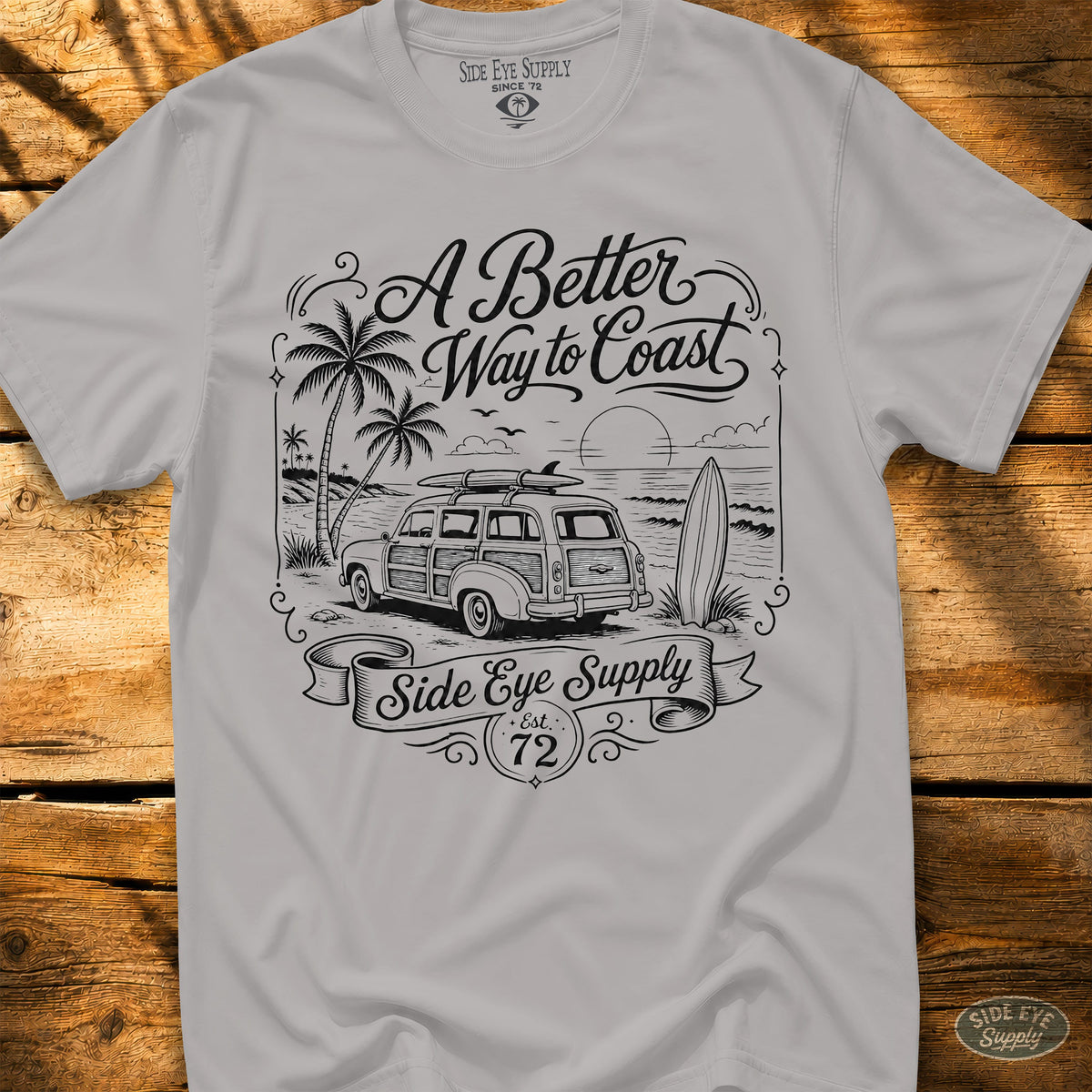 A Better Way to Coast Tee Ice Grey / S - by Side Eye Supply - Surf Beach Life Apparel