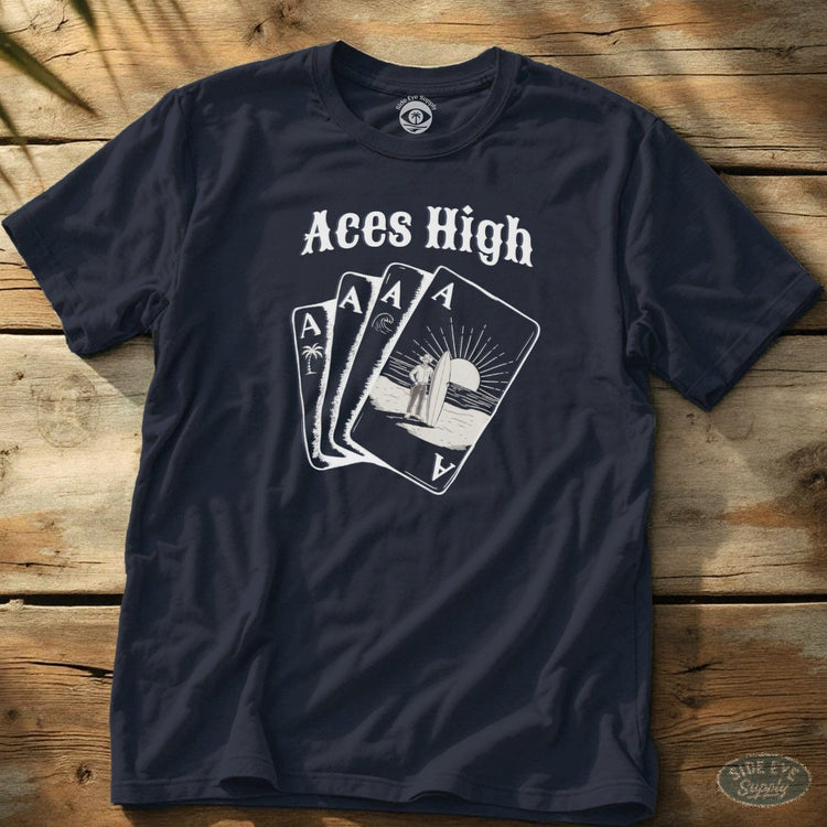 Aces High Tee Navy / S - by Side Eye Supply - Surf Beach Life Apparel