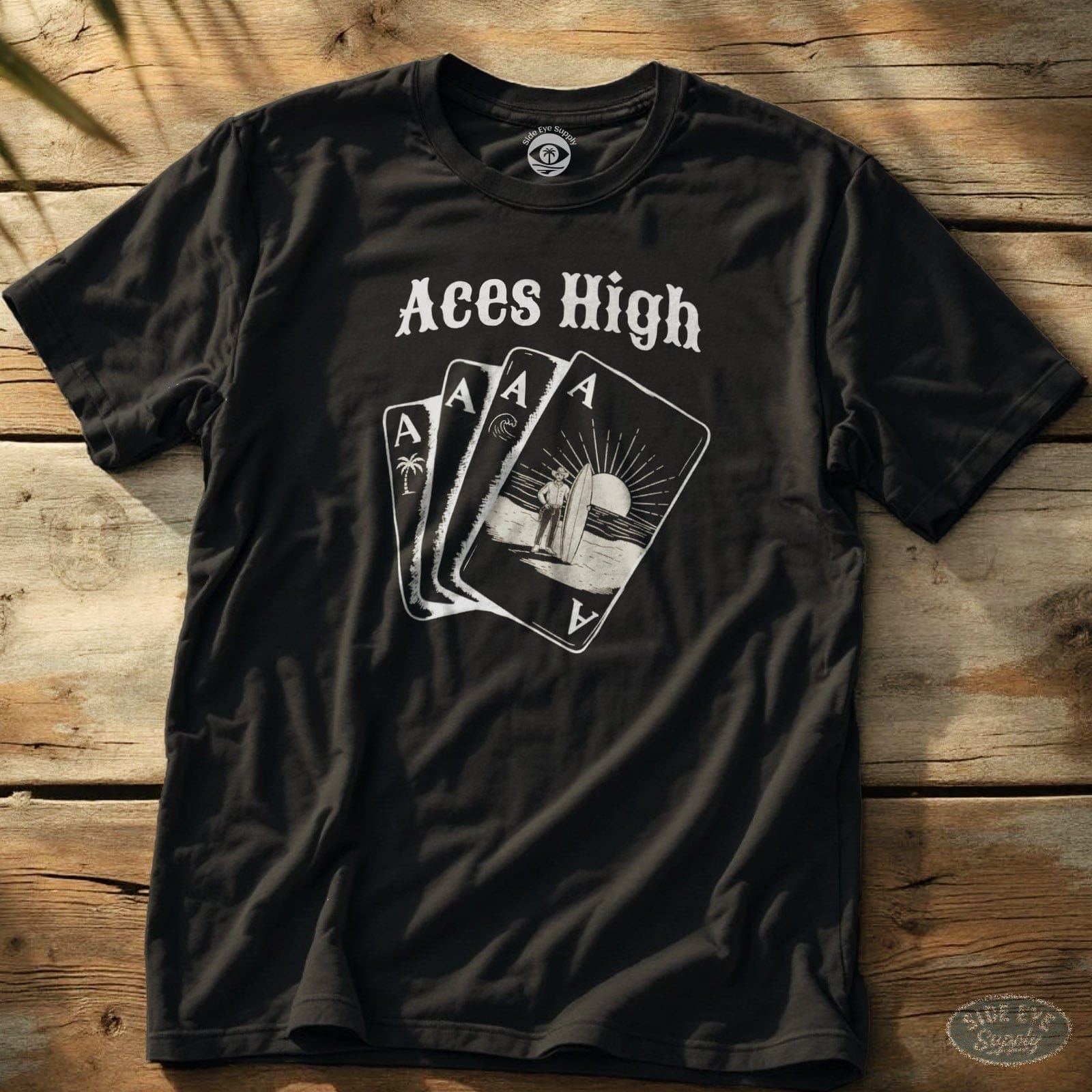 Aces High Tee Black / S - by Side Eye Supply - Surf Beach Life Apparel
