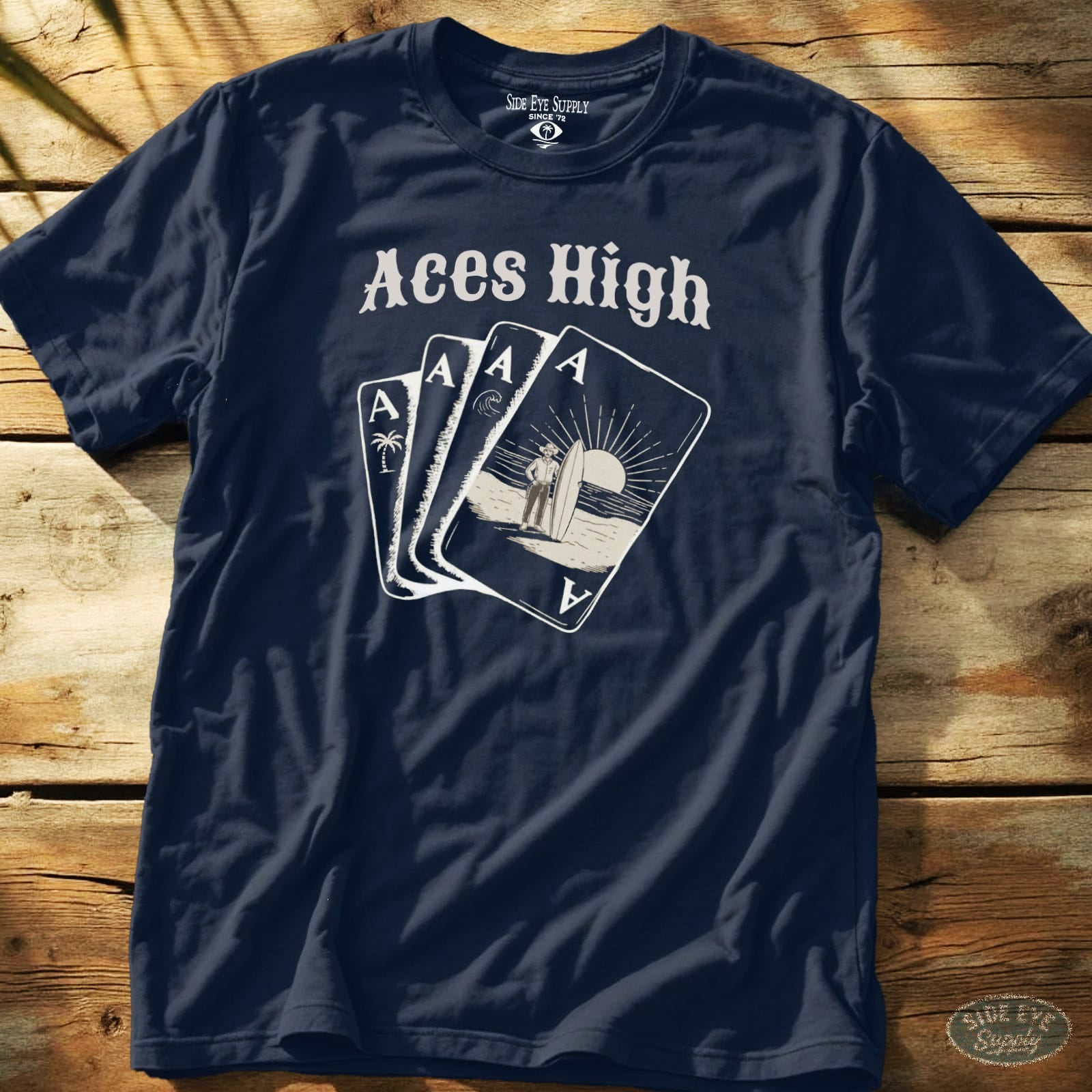 Aces High Tee Navy / S - by Side Eye Supply - Surf Beach Life Apparel