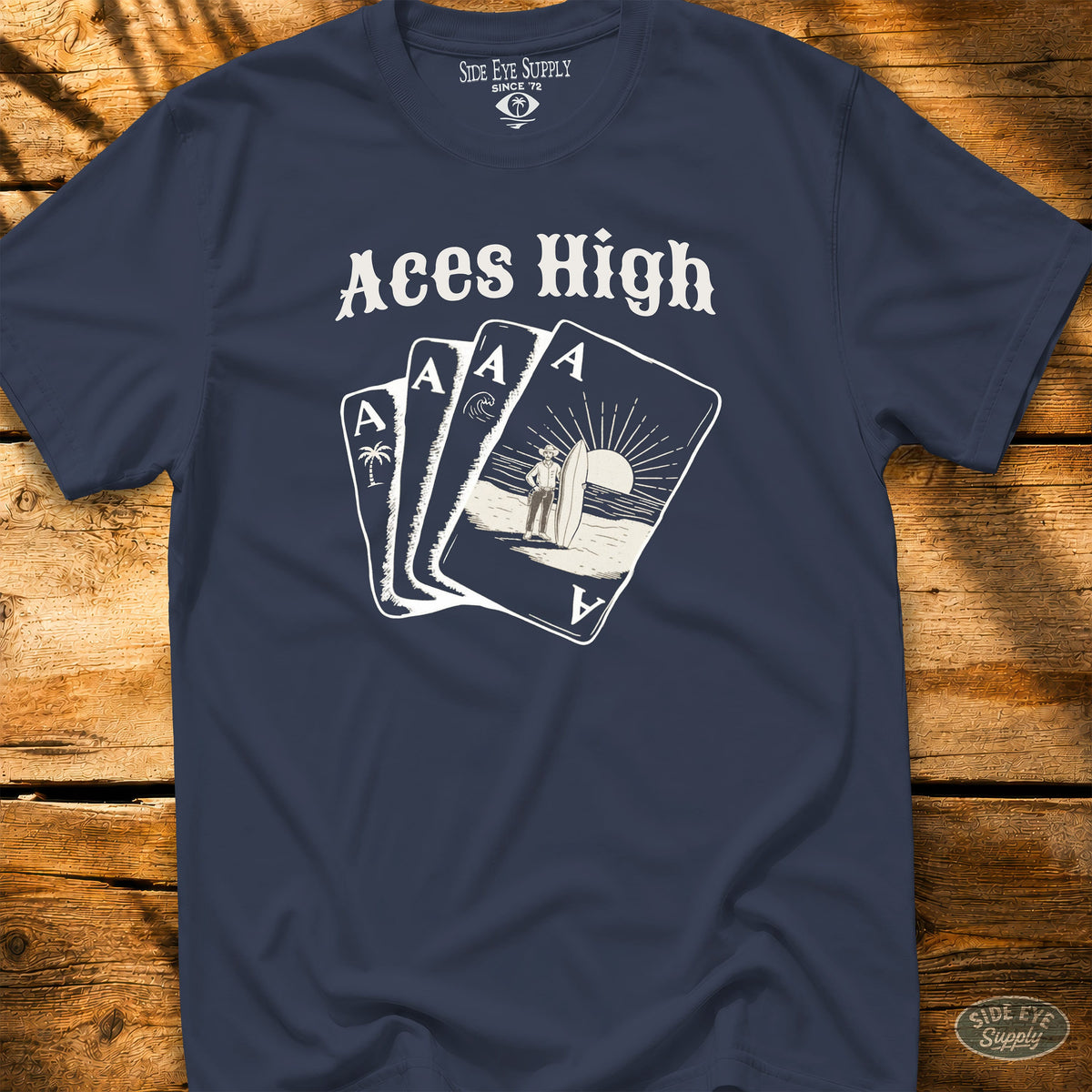 Aces High Tee Navy / S - by Side Eye Supply - Surf Beach Life Apparel