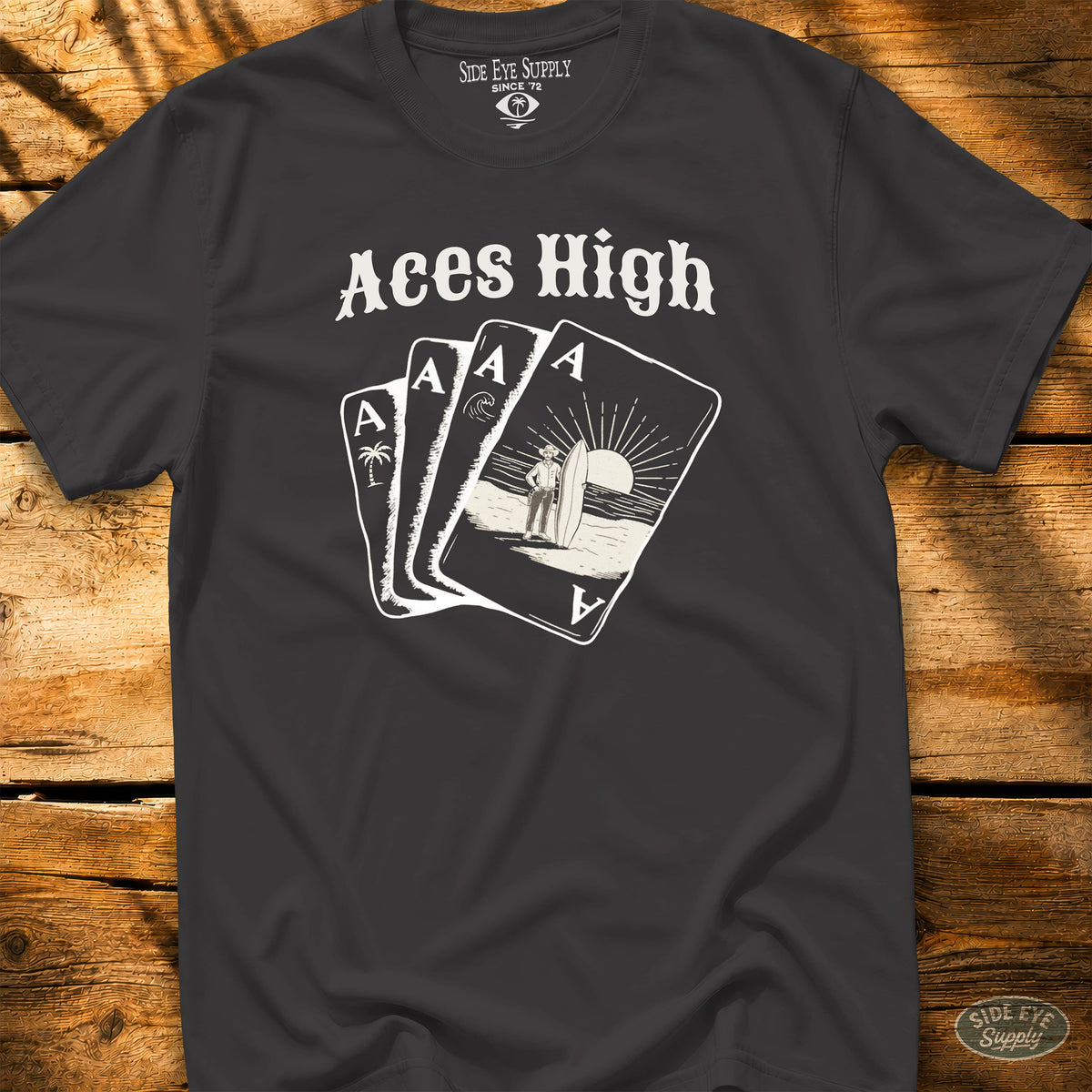 Aces High Tee Black / S - by Side Eye Supply - Surf Beach Life Apparel
