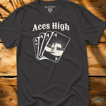 Aces High Tee Black / S - by Side Eye Supply - Surf Beach Life Apparel
