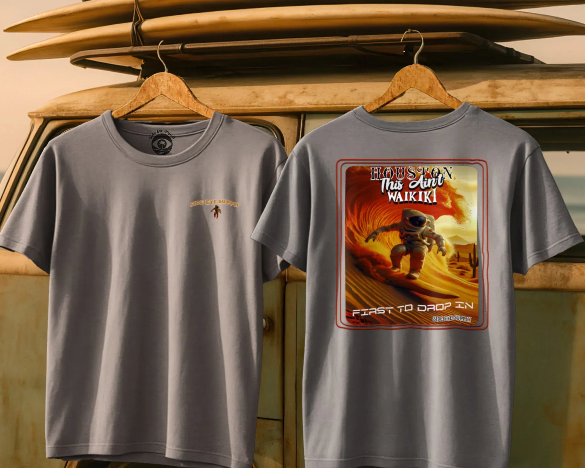 Ain't Waikiki Tee Ice Grey / S - by Side Eye Supply - Surf Beach Life Apparel