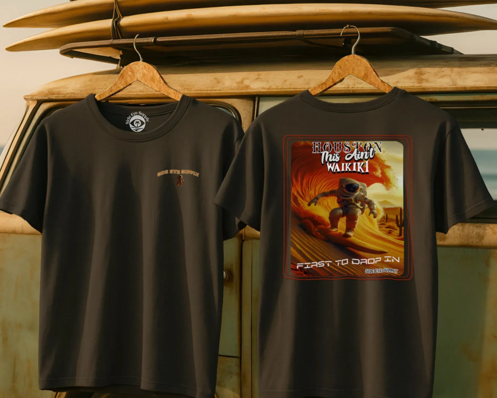 Ain't Waikiki Tee Charcoal / S - by Side Eye Supply - Surf Beach Life Apparel