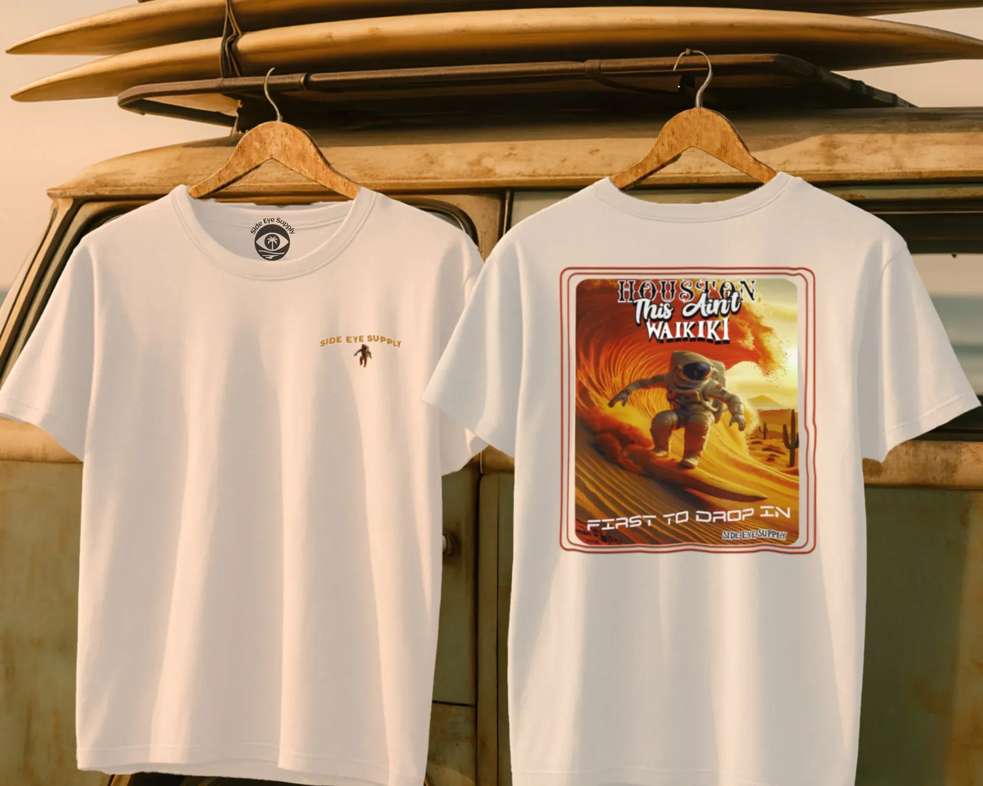 Ain't Waikiki Tee White / S - by Side Eye Supply - Surf Beach Life Apparel