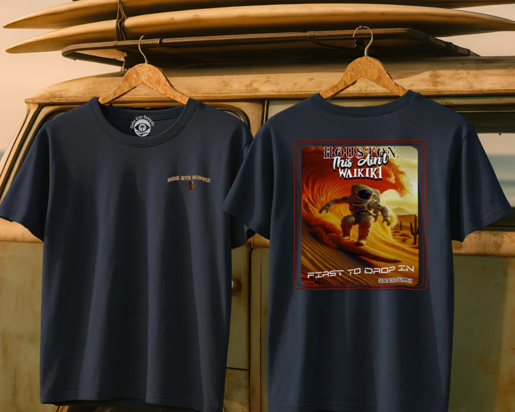 Ain't Waikiki Tee Navy / S - by Side Eye Supply - Surf Beach Life Apparel