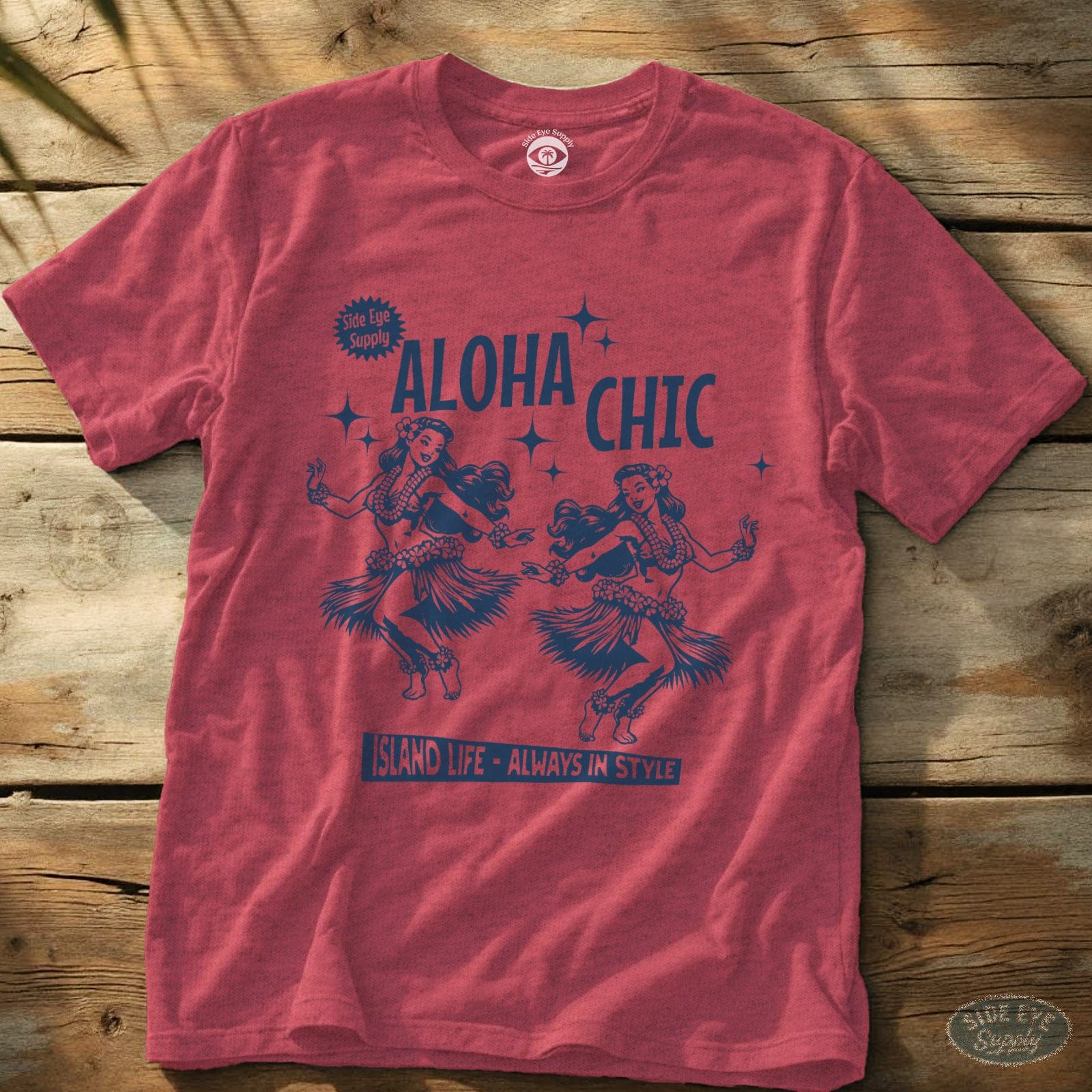 Aloha Chic Tee Heather Red / S - by Side Eye Supply - Surf Beach Life Apparel