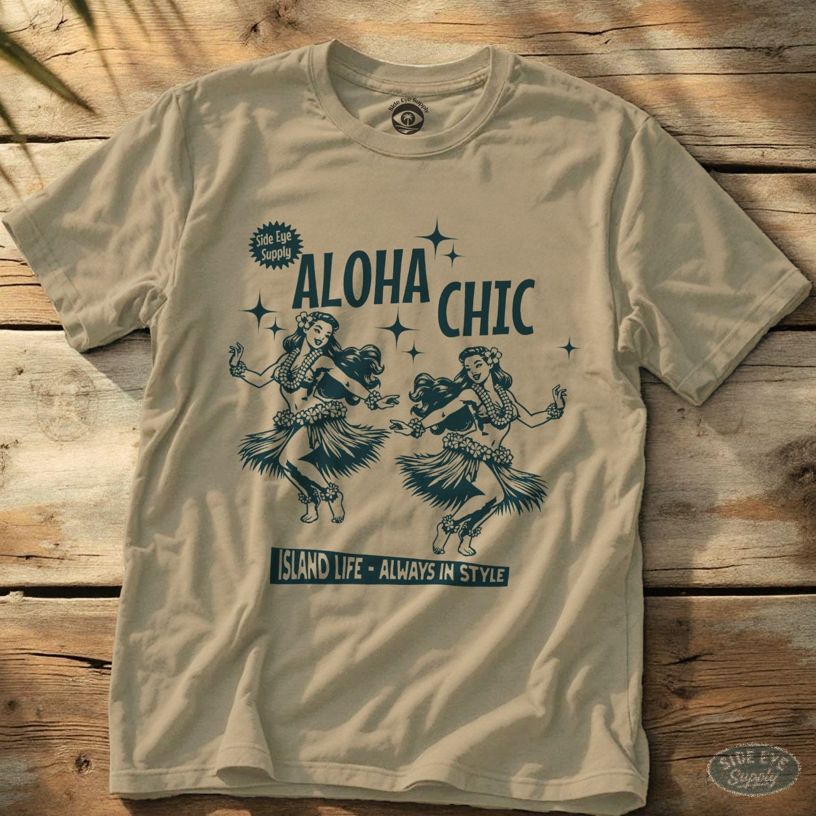 Aloha Chic Tee Sand / S - by Side Eye Supply - Surf Beach Life Apparel