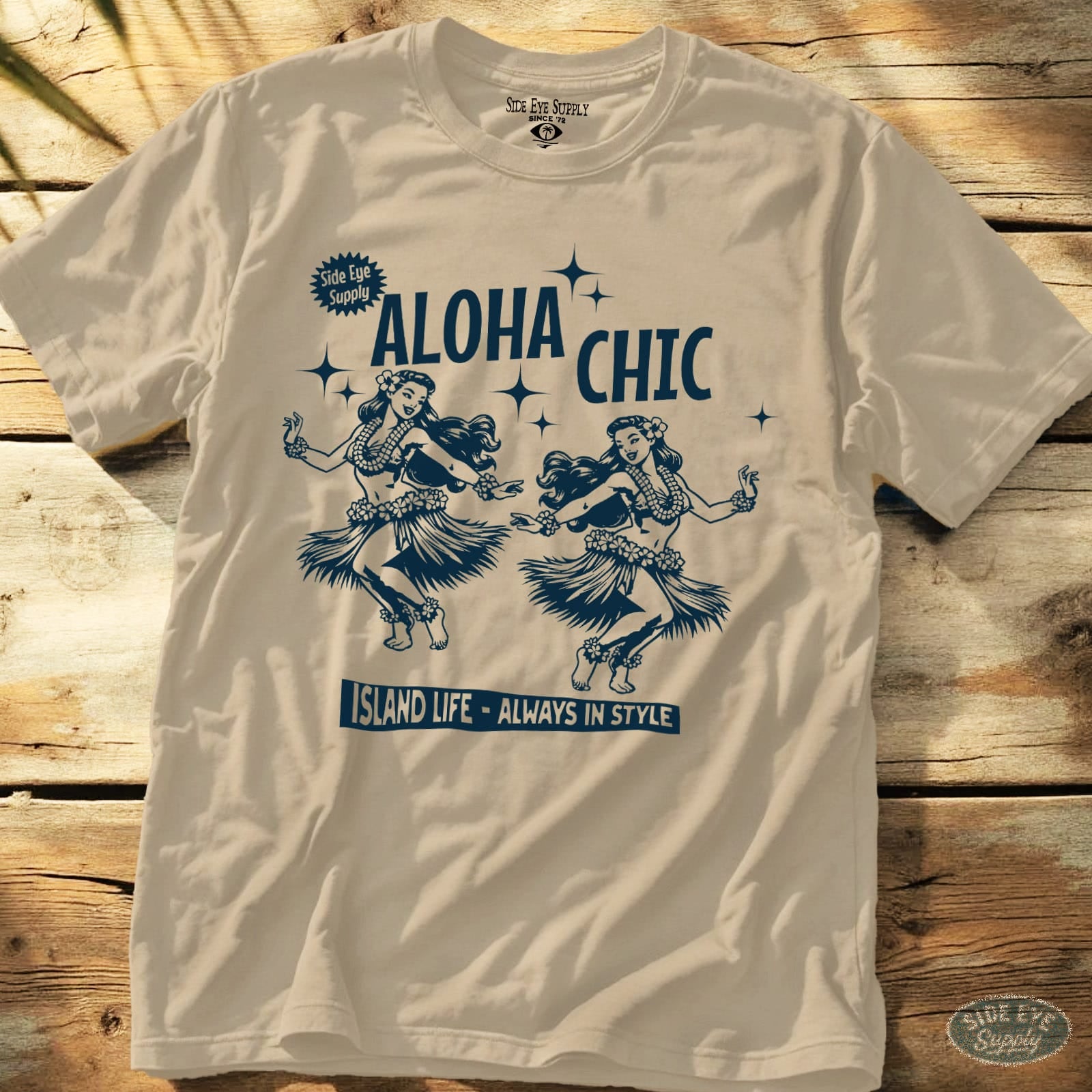 Aloha Chic Tee Sand / S - by Side Eye Supply - Surf Beach Life Apparel