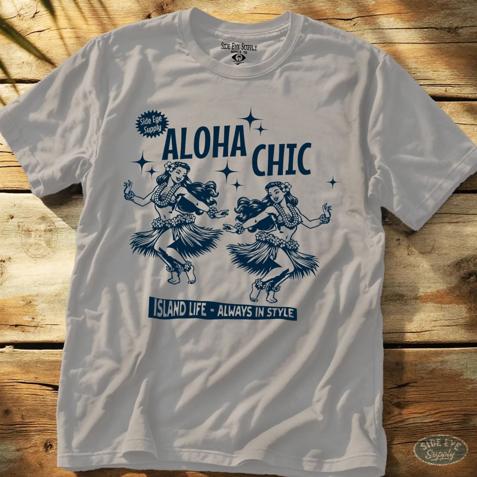 Aloha Chic Tee Ice Grey / S - by Side Eye Supply - Surf Beach Life Apparel