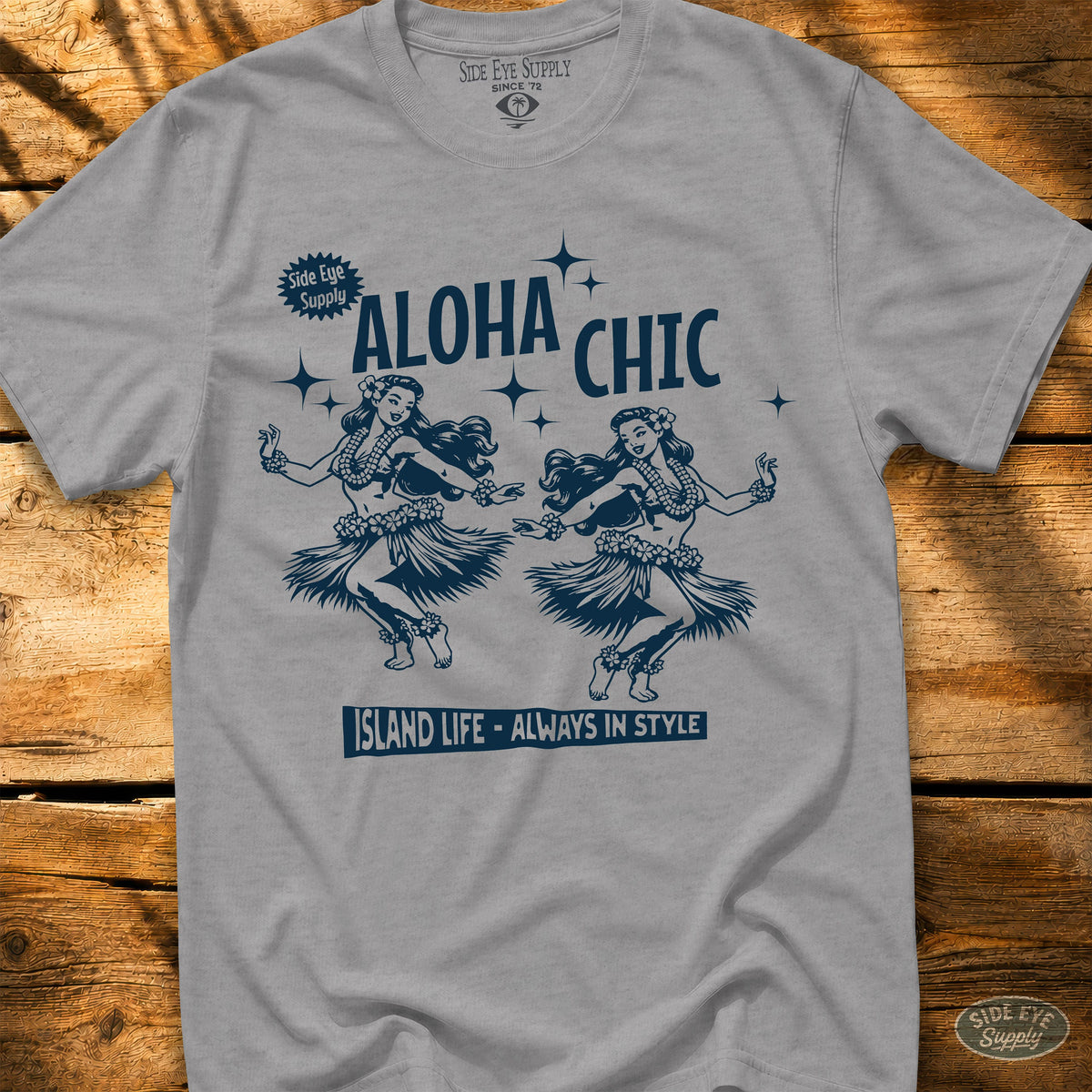 Aloha Chic Tee Sport Grey / S - by Side Eye Supply - Surf Beach Life Apparel