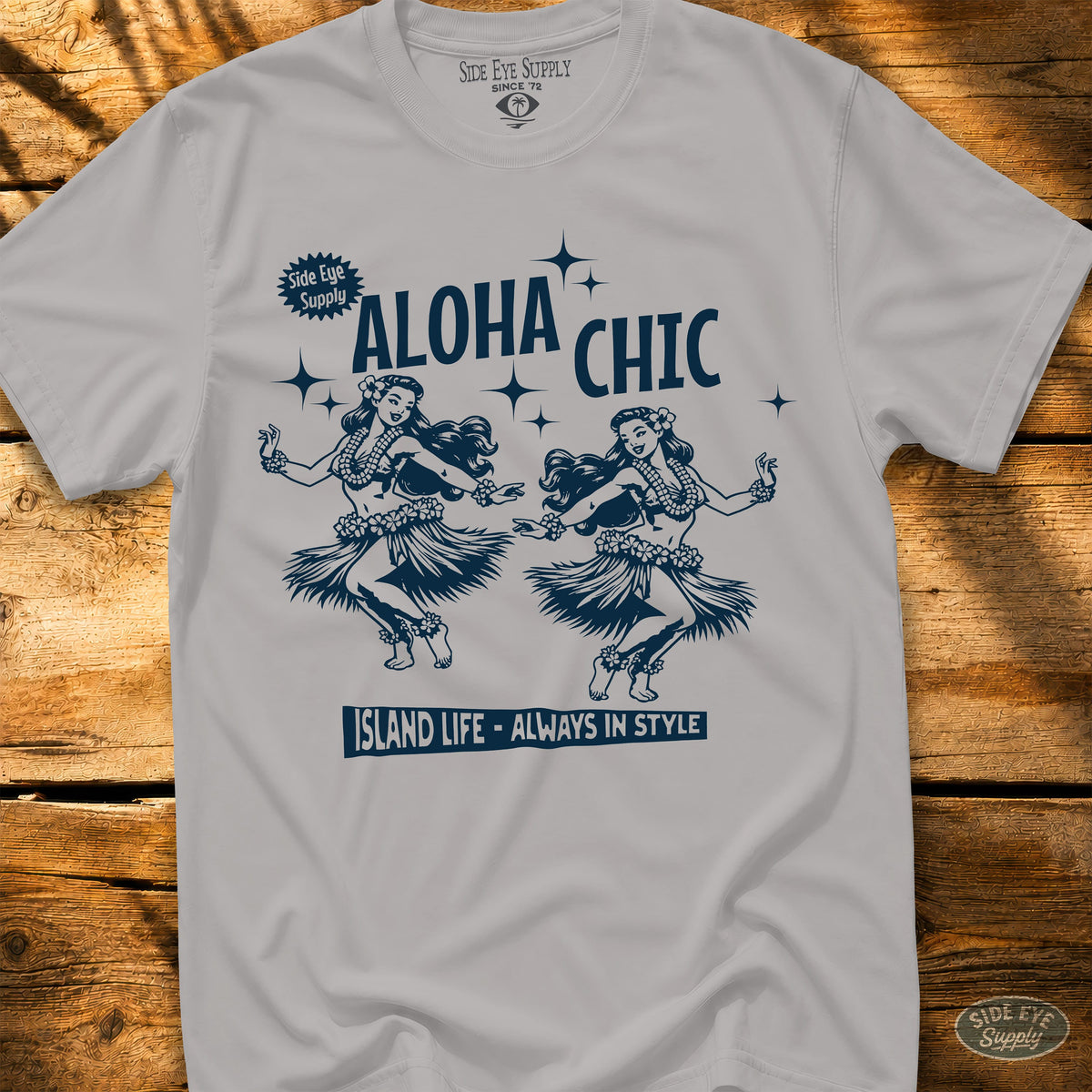 Aloha Chic Tee Ice Grey / S - by Side Eye Supply - Surf Beach Life Apparel