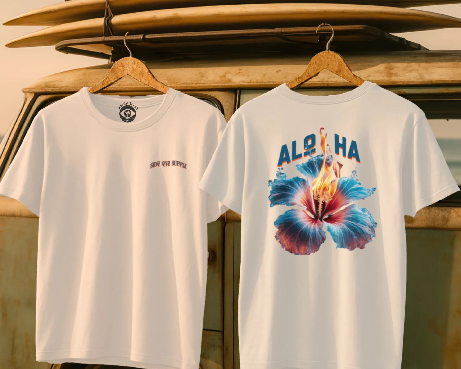 Aloha Tee White / S - by Side Eye Supply - Surf Beach Life Apparel