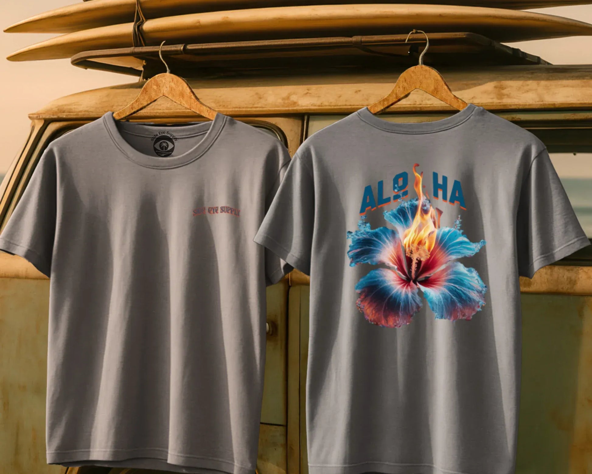 Aloha Tee Ice Grey / S - by Side Eye Supply - Surf Beach Life Apparel