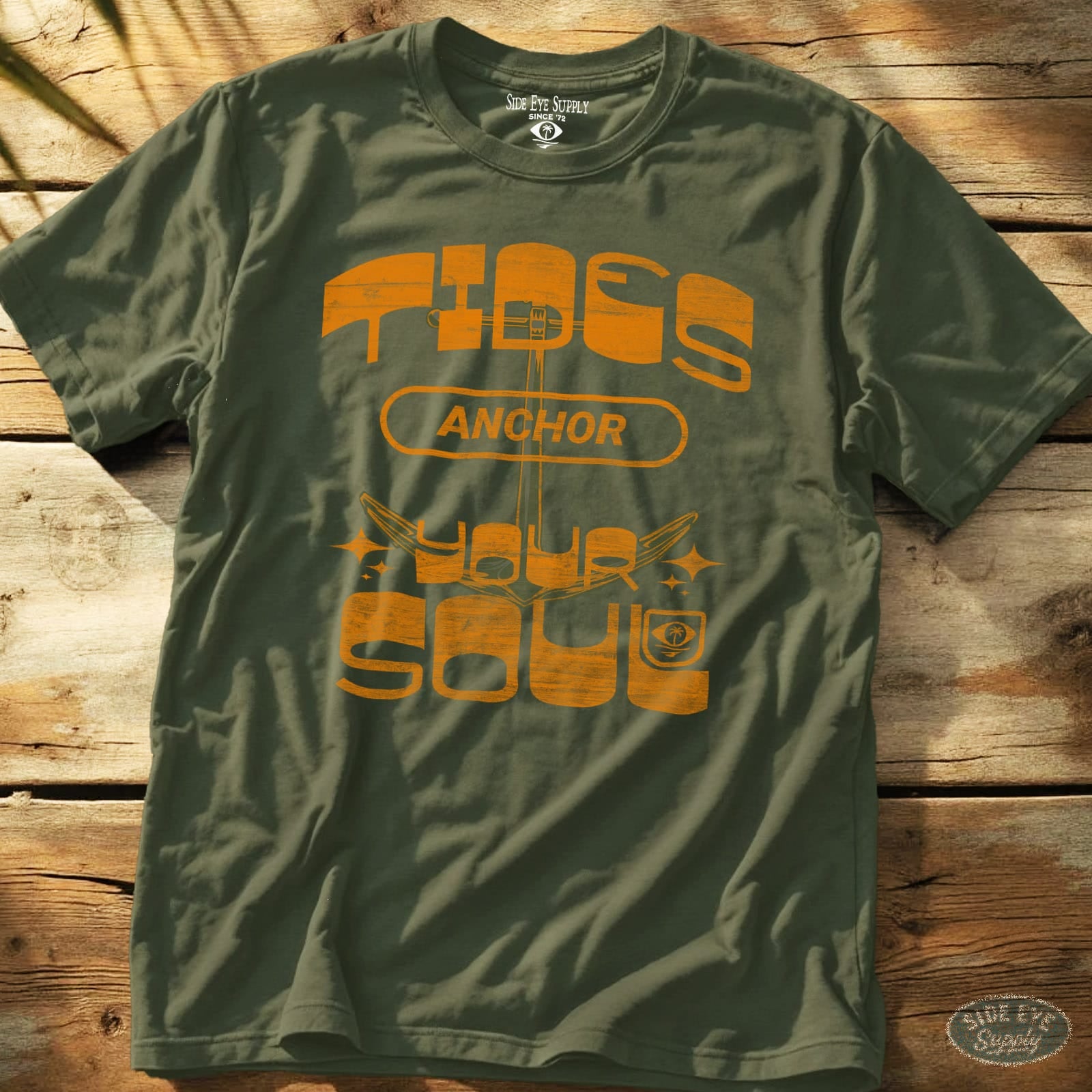 Anchor The Soul Tee Military Green / S - by Side Eye Supply - Surf Beach Life Apparel
