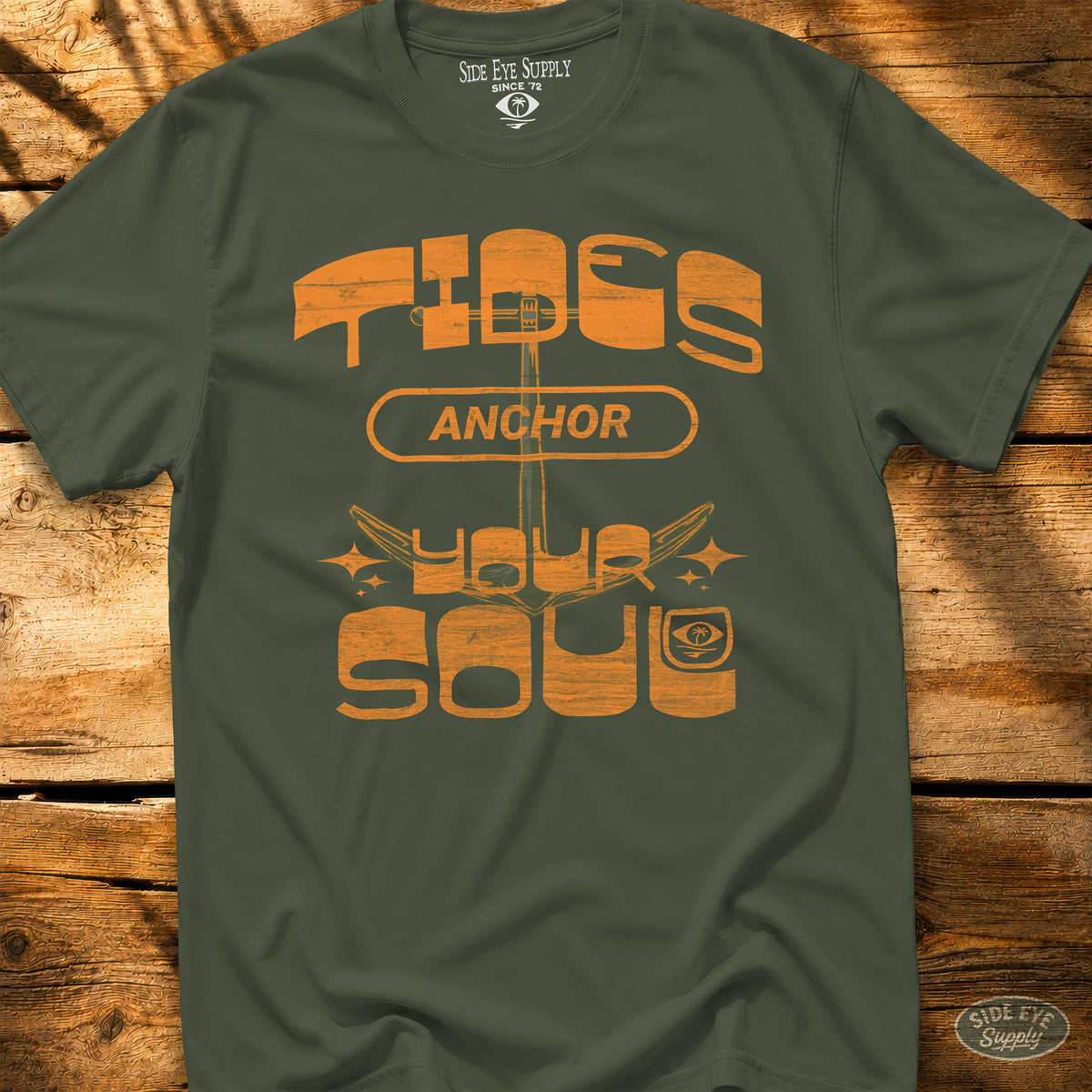 Anchor The Soul Tee Military Green / S - by Side Eye Supply - Surf Beach Life Apparel