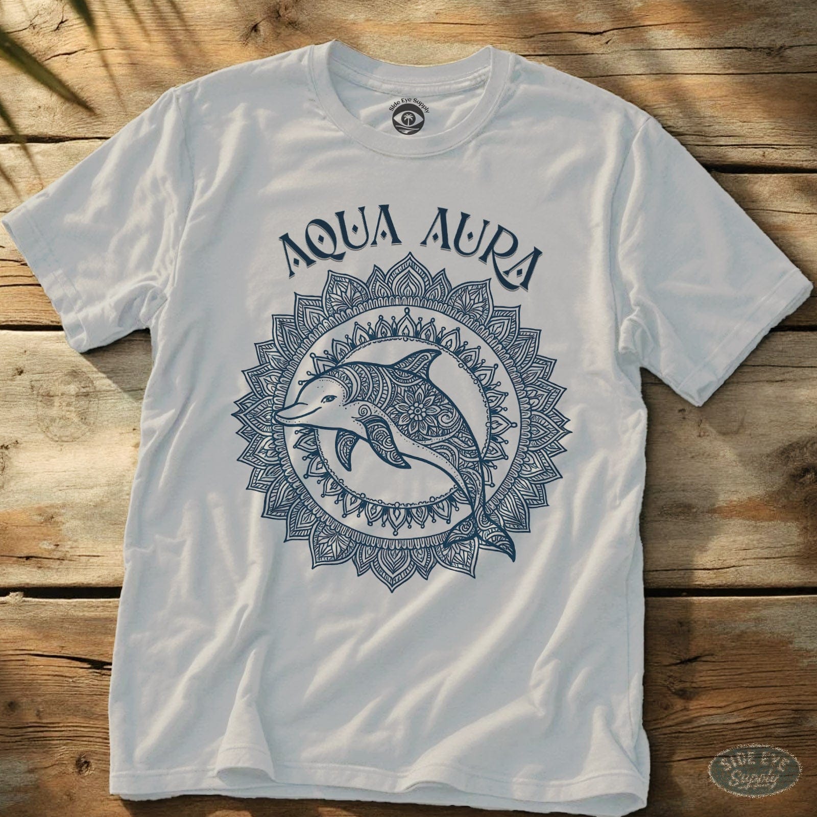 Aqua Aura Tee White / S - by Side Eye Supply - Surf Beach Life Apparel