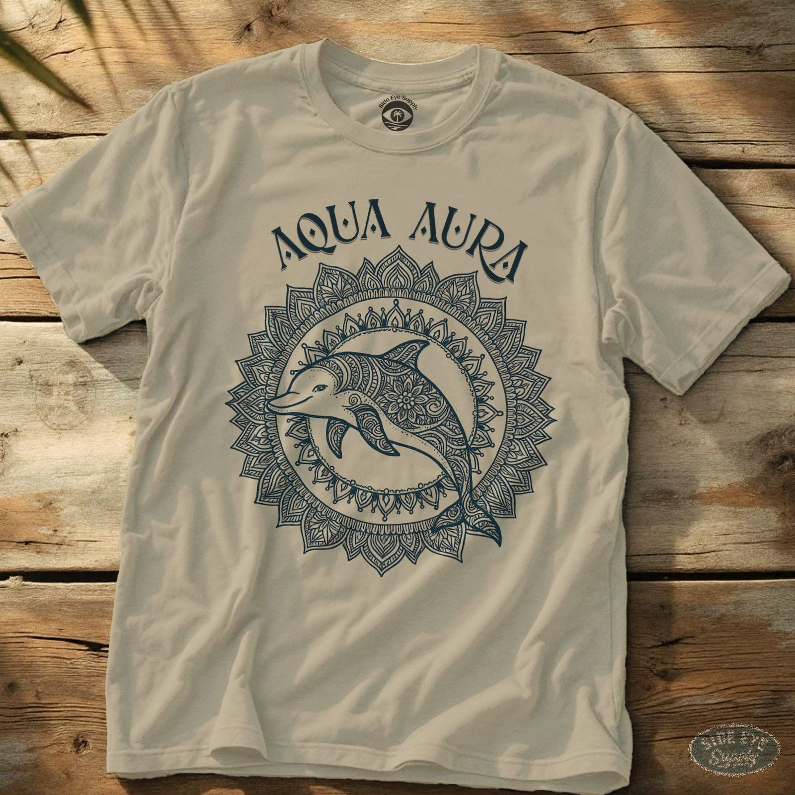 Aqua Aura Tee Natural / S - by Side Eye Supply - Surf Beach Life Apparel