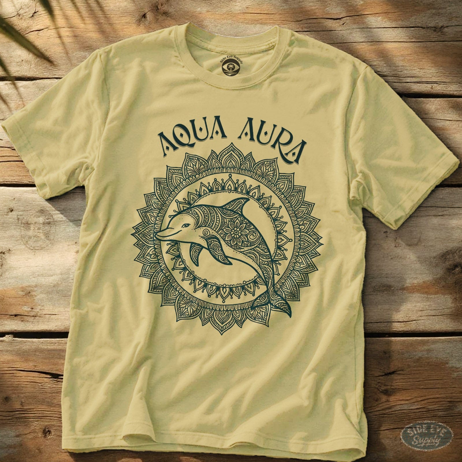 Aqua Aura Tee Cornsilk / S - by Side Eye Supply - Surf Beach Life Apparel