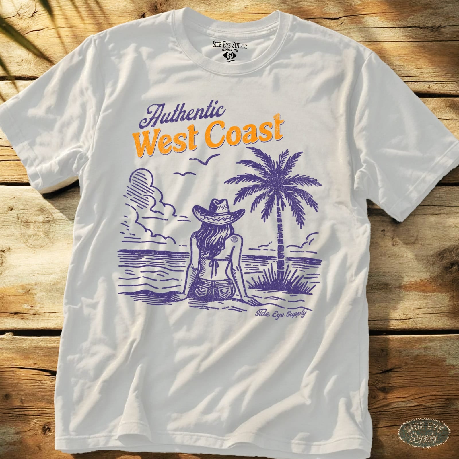 Authentic West Coast Tee White / S - by Side Eye Supply - Surf Beach Life Apparel