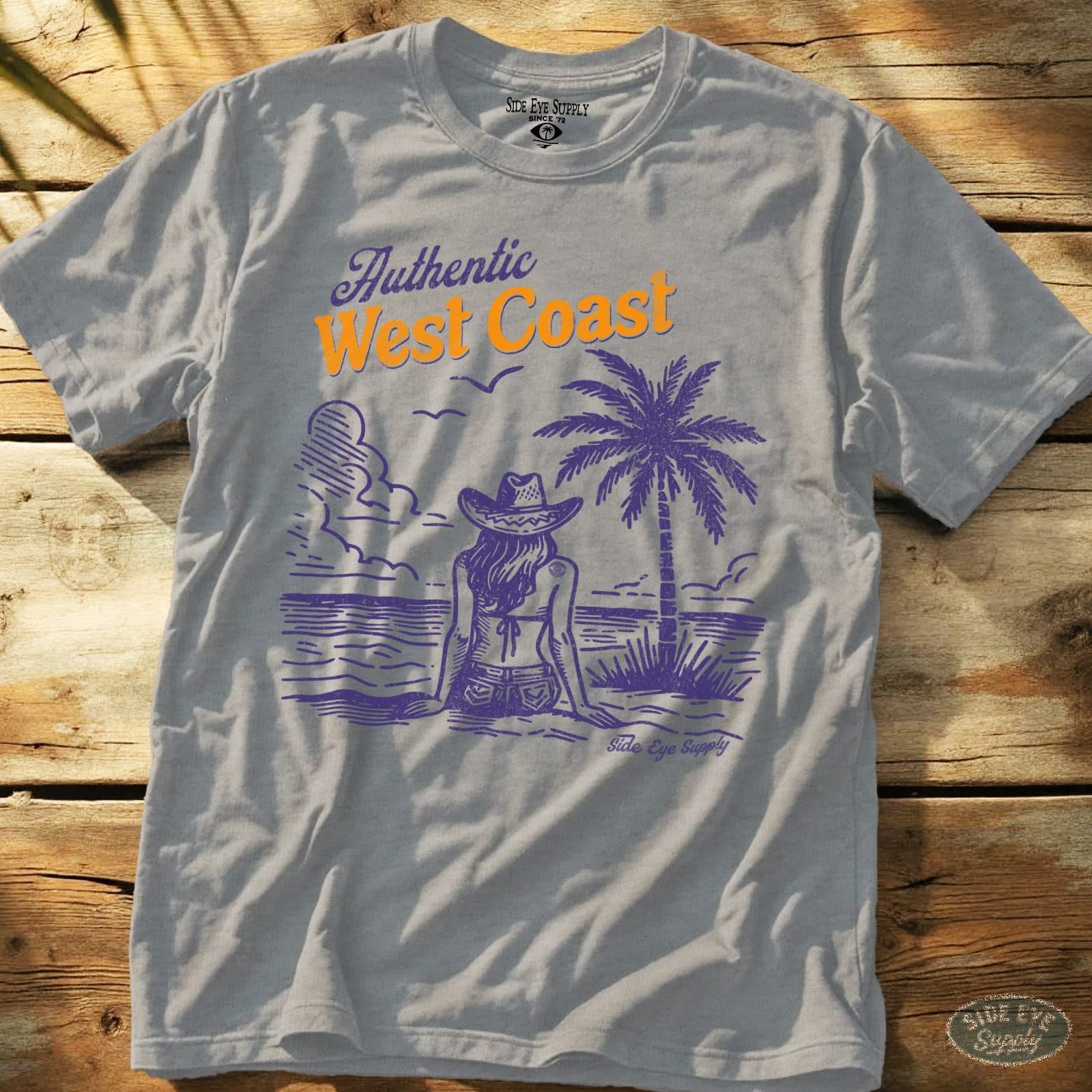 Authentic West Coast Tee Sport Grey / S - by Side Eye Supply - Surf Beach Life Apparel