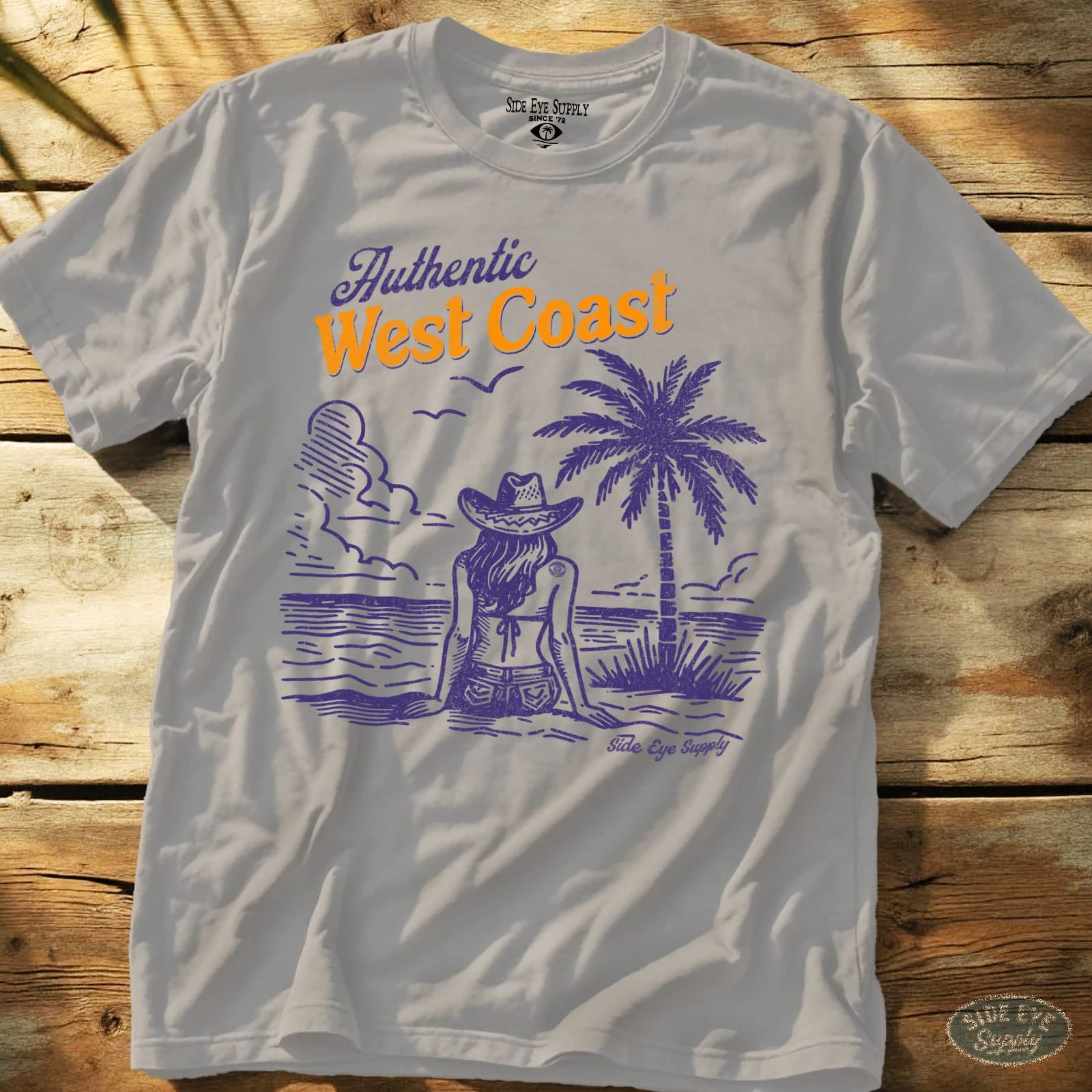 Authentic West Coast Tee Ice Grey / S - by Side Eye Supply - Surf Beach Life Apparel