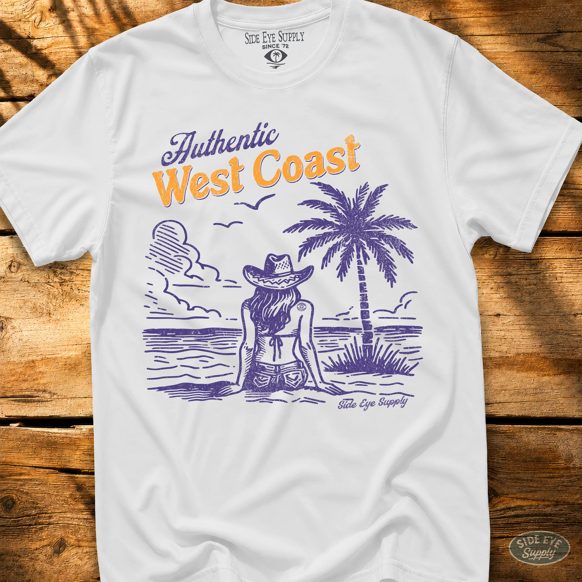 Authentic West Coast Tee White / S - by Side Eye Supply - Surf Beach Life Apparel