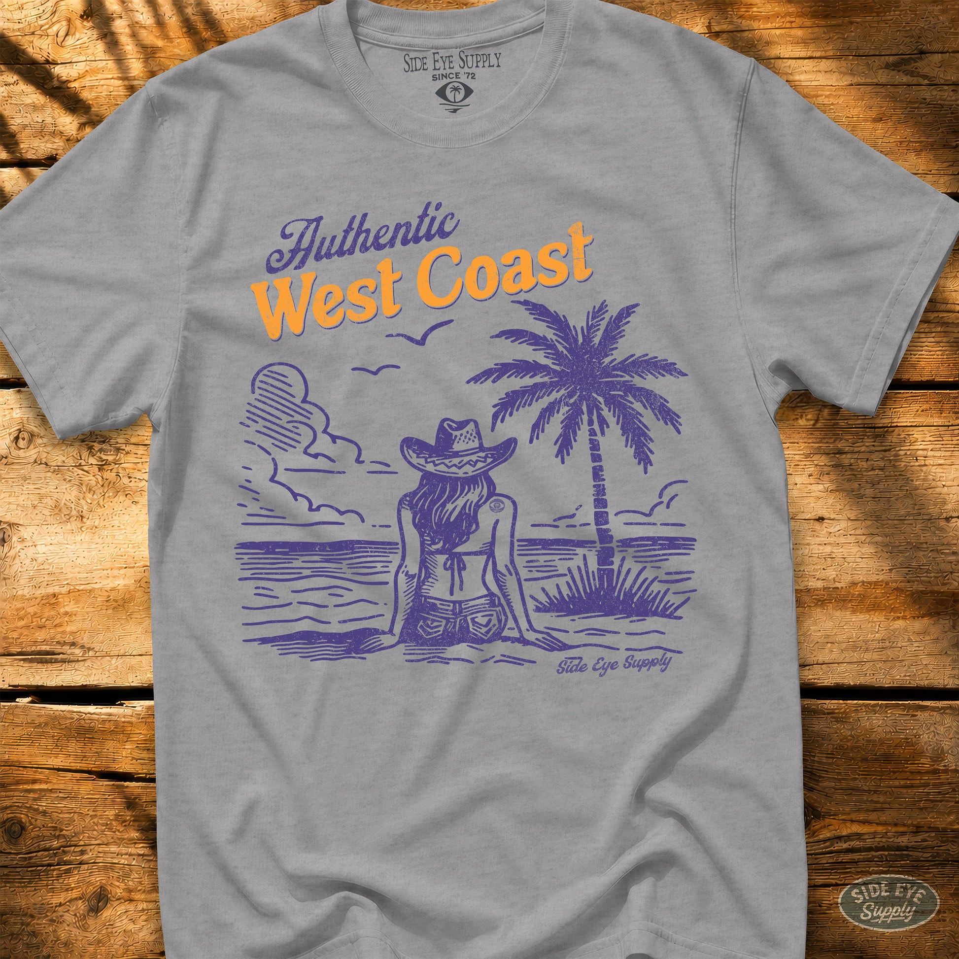 Authentic West Coast Tee Sport Grey / S - by Side Eye Supply - Surf Beach Life Apparel