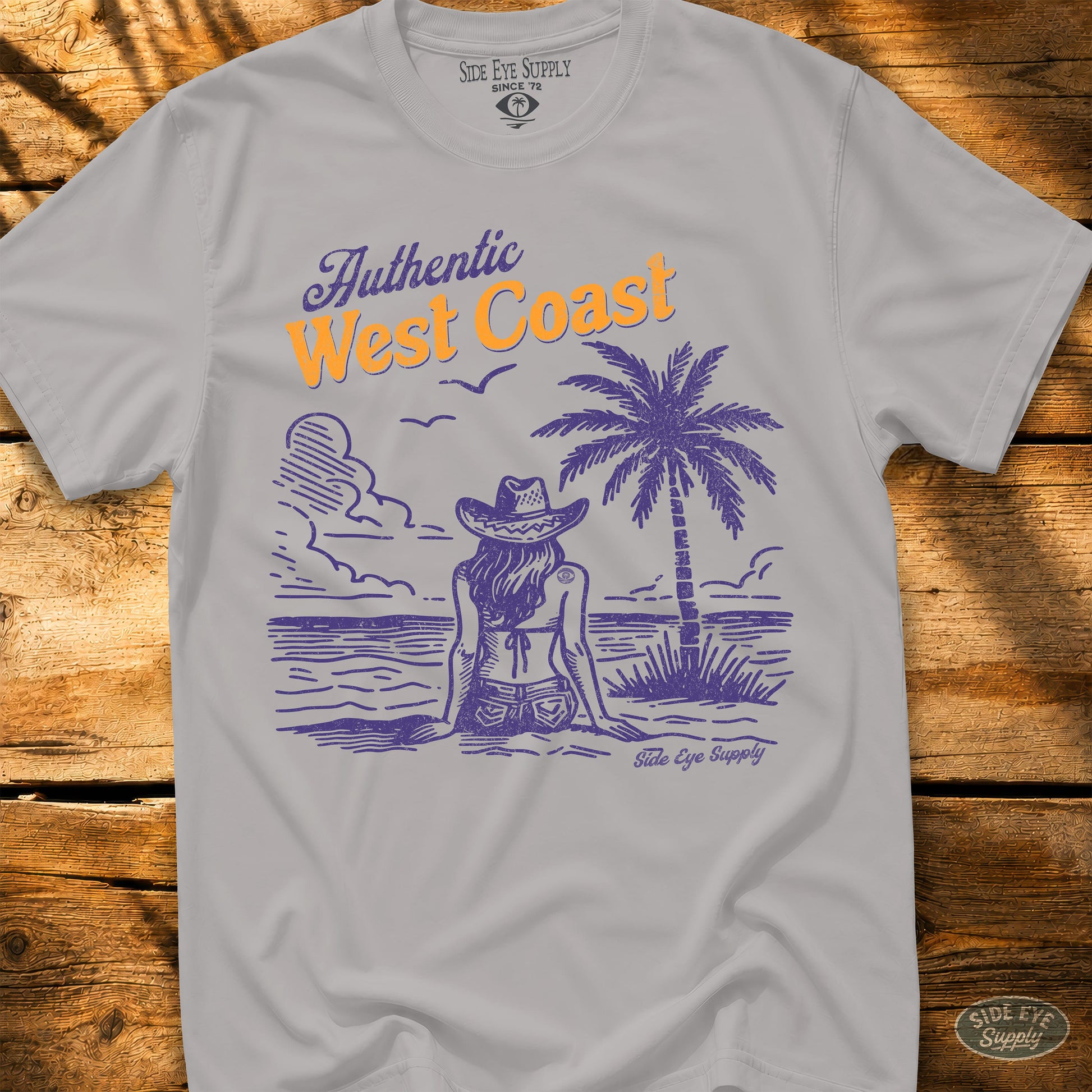 Authentic West Coast Tee Ice Grey / S - by Side Eye Supply - Surf Beach Life Apparel