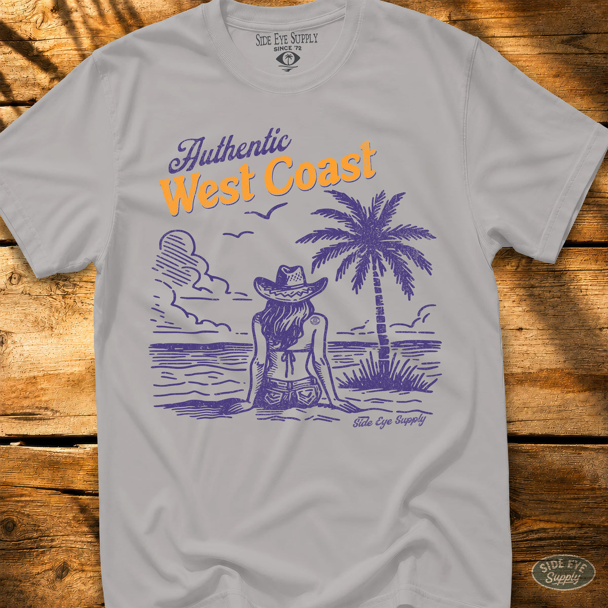Authentic West Coast Tee Ice Grey / S - by Side Eye Supply - Surf Beach Life Apparel