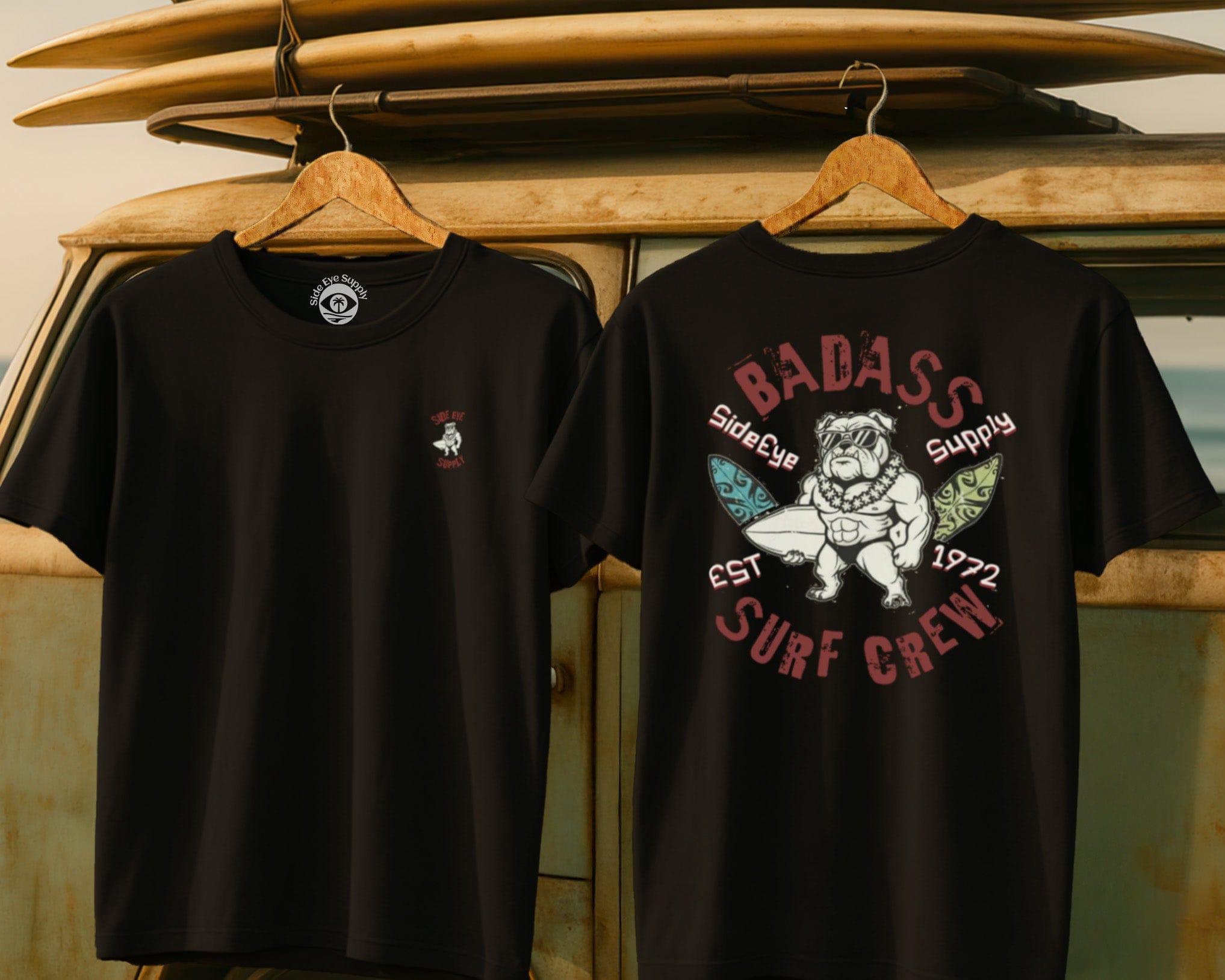 BA Surf Crew Black / S - by Side Eye Supply - Surf Beach Life Apparel
