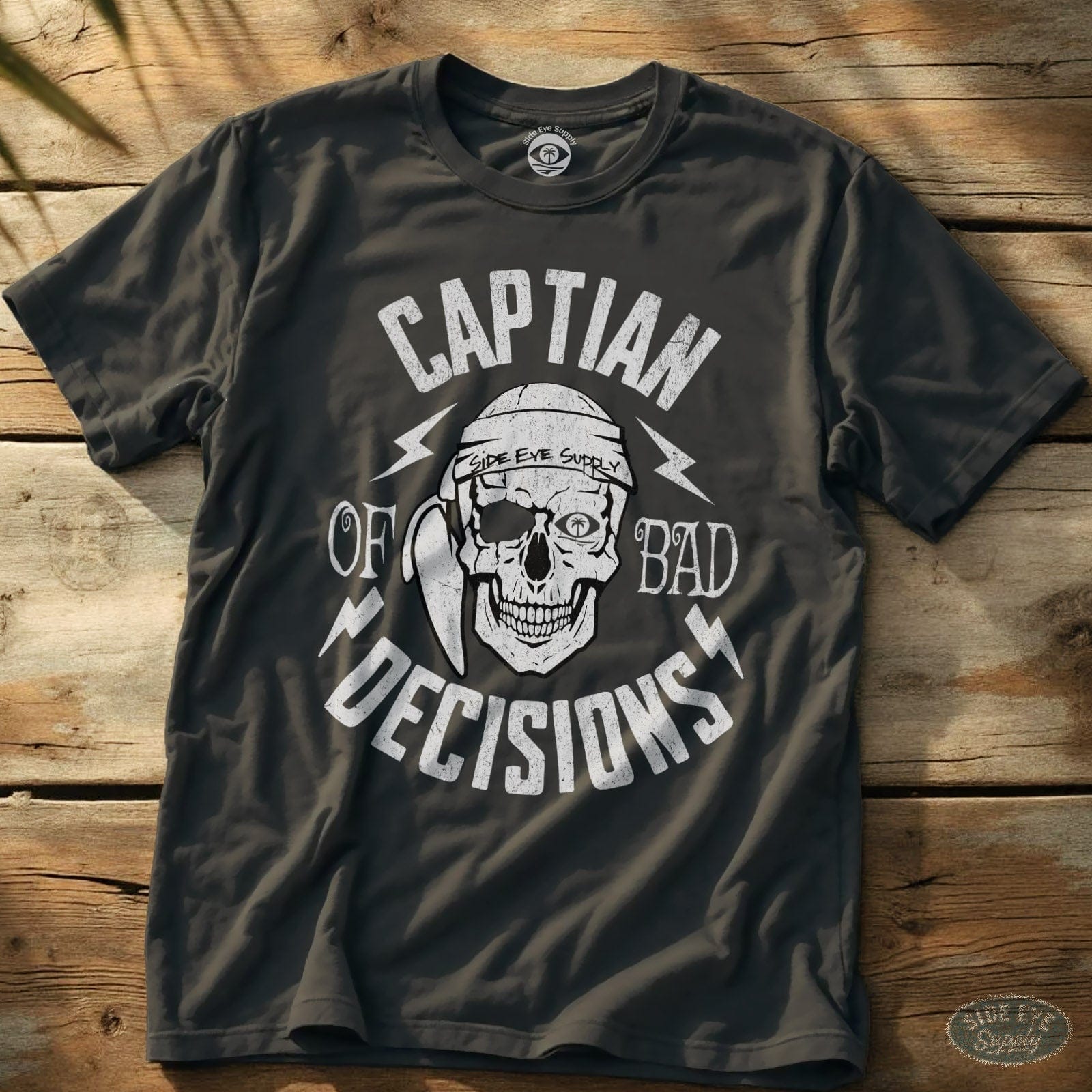 Bad Decisions Tee Charcoal / S - by Side Eye Supply - Surf Beach Life Apparel