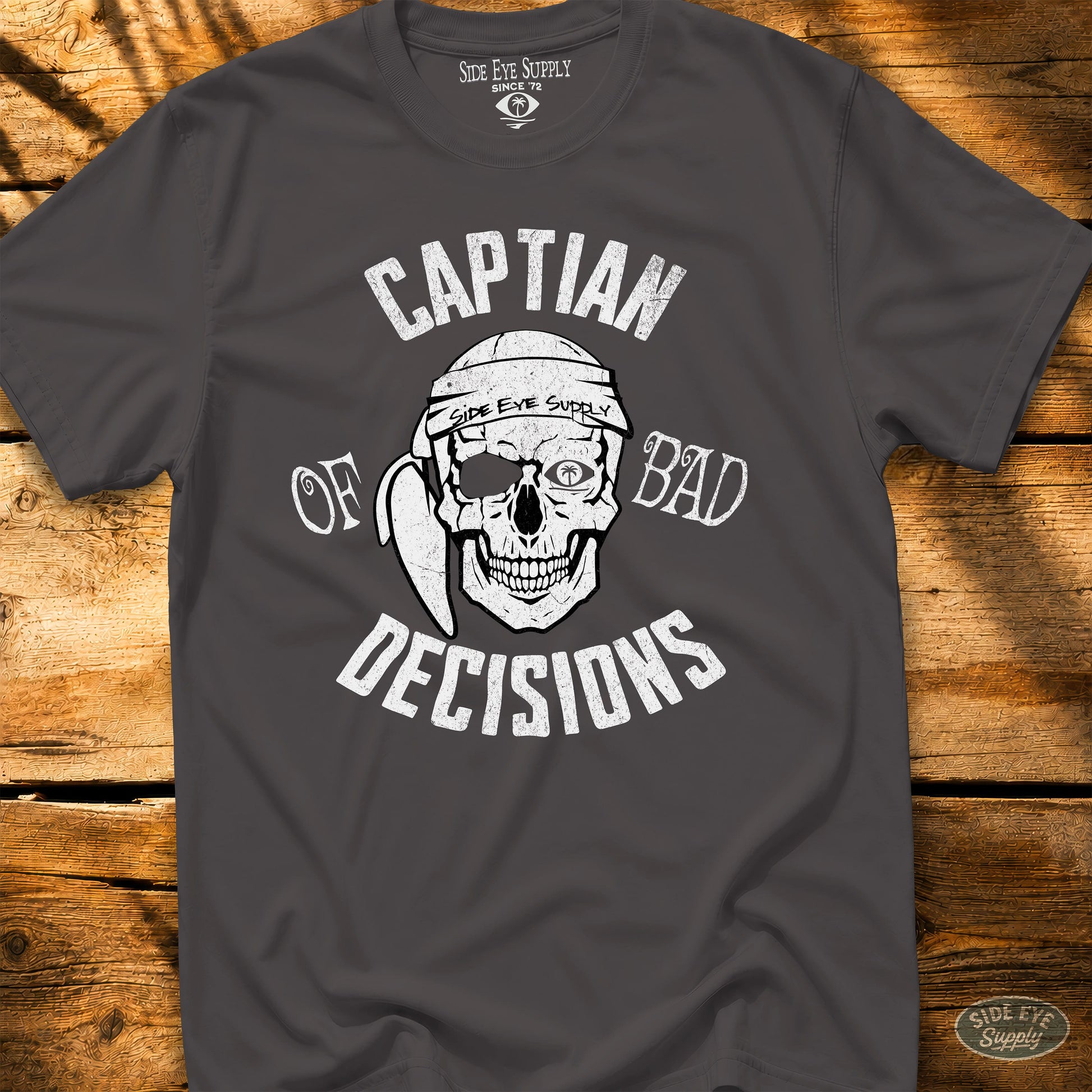 Bad Decisions Tee Charcoal / S - by Side Eye Supply - Surf Beach Life Apparel