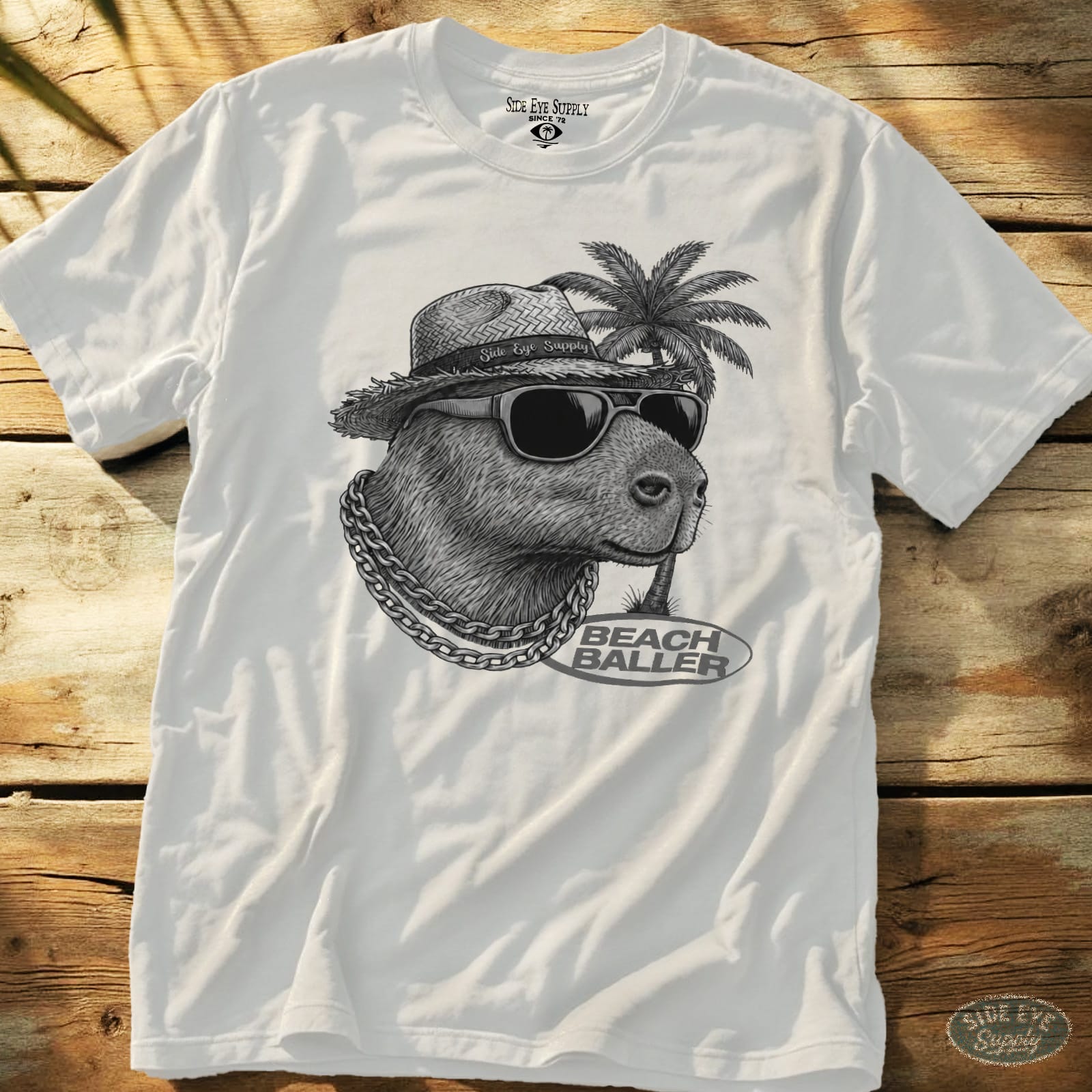 Beach Baller Tee White / S - by Side Eye Supply - Surf Beach Life Apparel