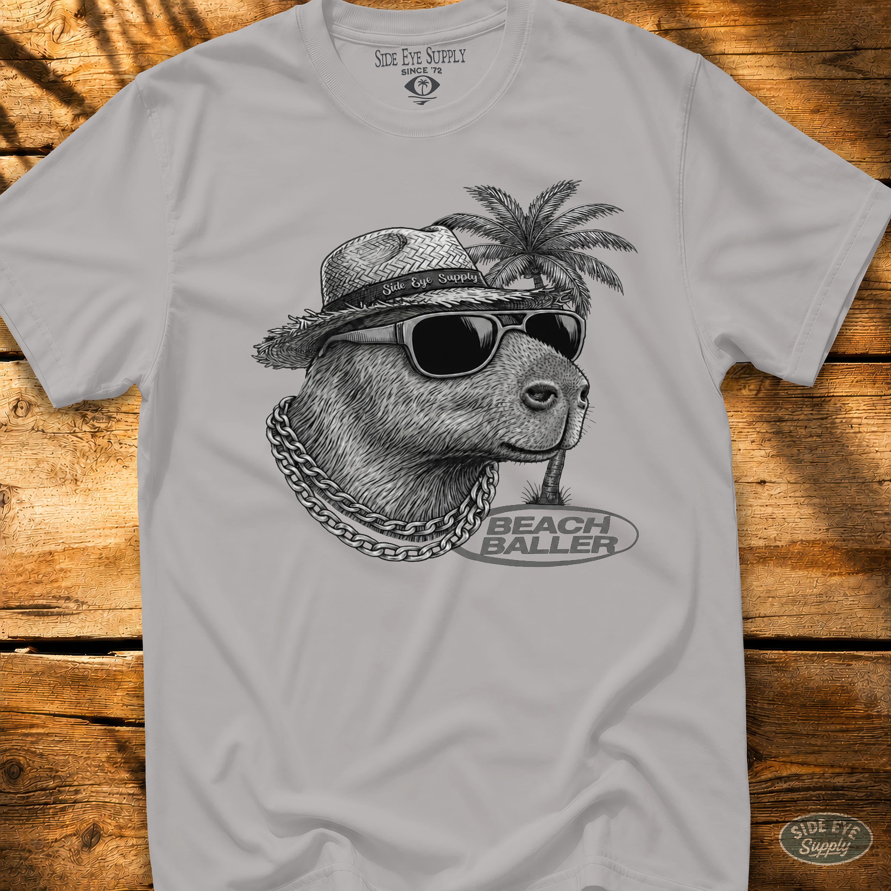 Beach Baller Tee Ice Grey / S - by Side Eye Supply - Surf Beach Life Apparel