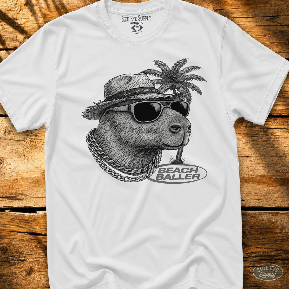 Beach Baller Tee White / S - by Side Eye Supply - Surf Beach Life Apparel
