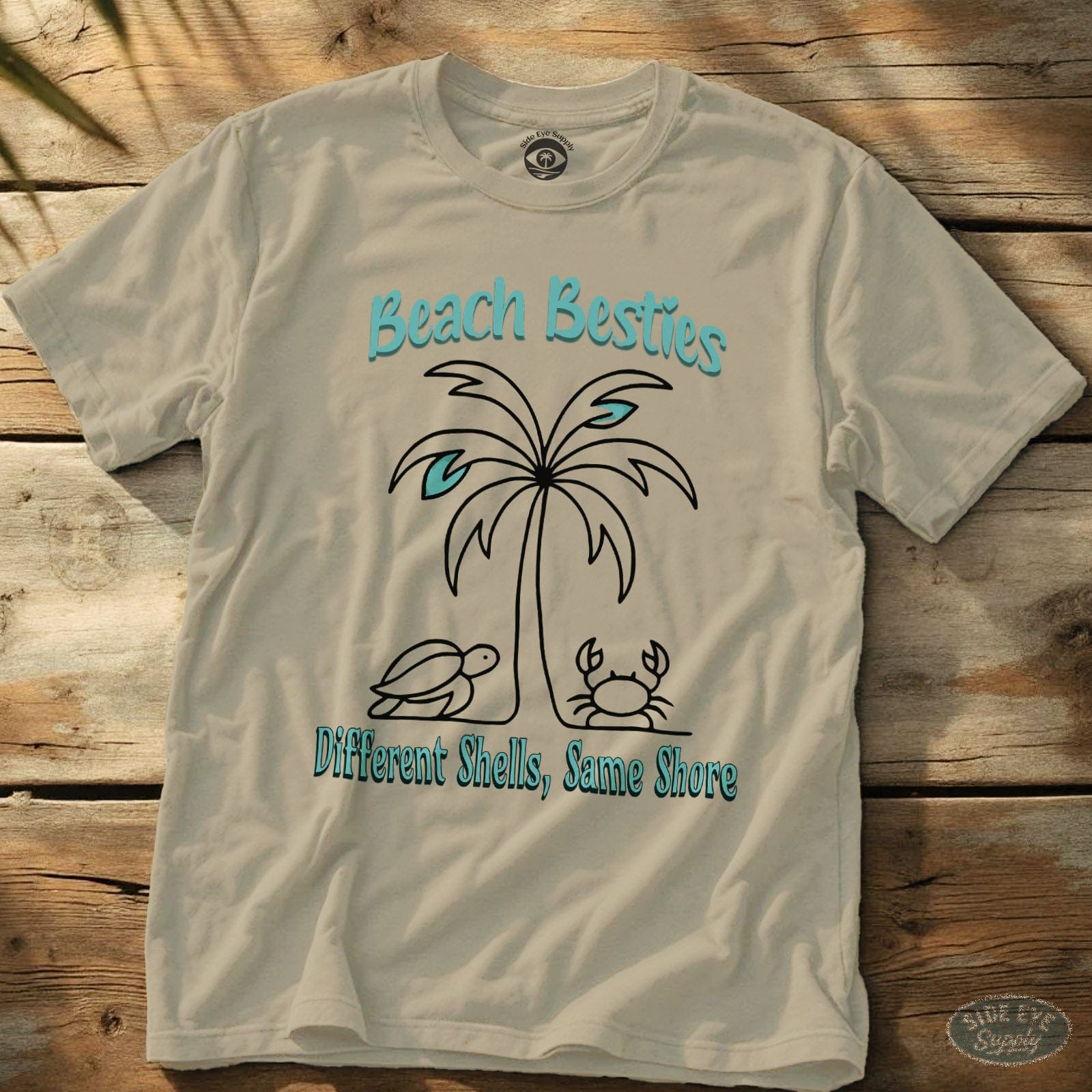 Beach Besties Tee Natural / S - by Side Eye Supply - Surf Beach Life Apparel