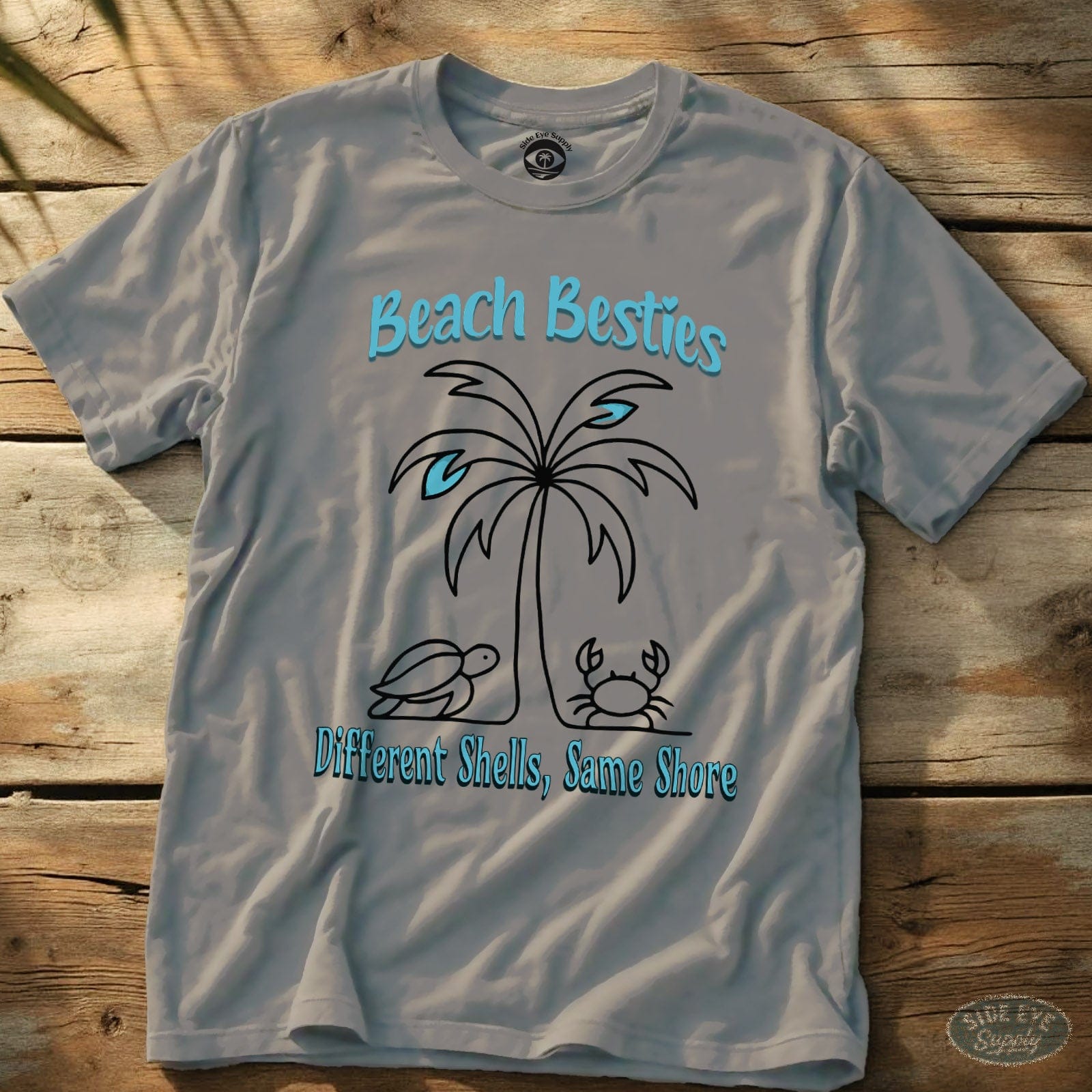 Beach Besties Tee Ice Grey / S - by Side Eye Supply - Surf Beach Life Apparel