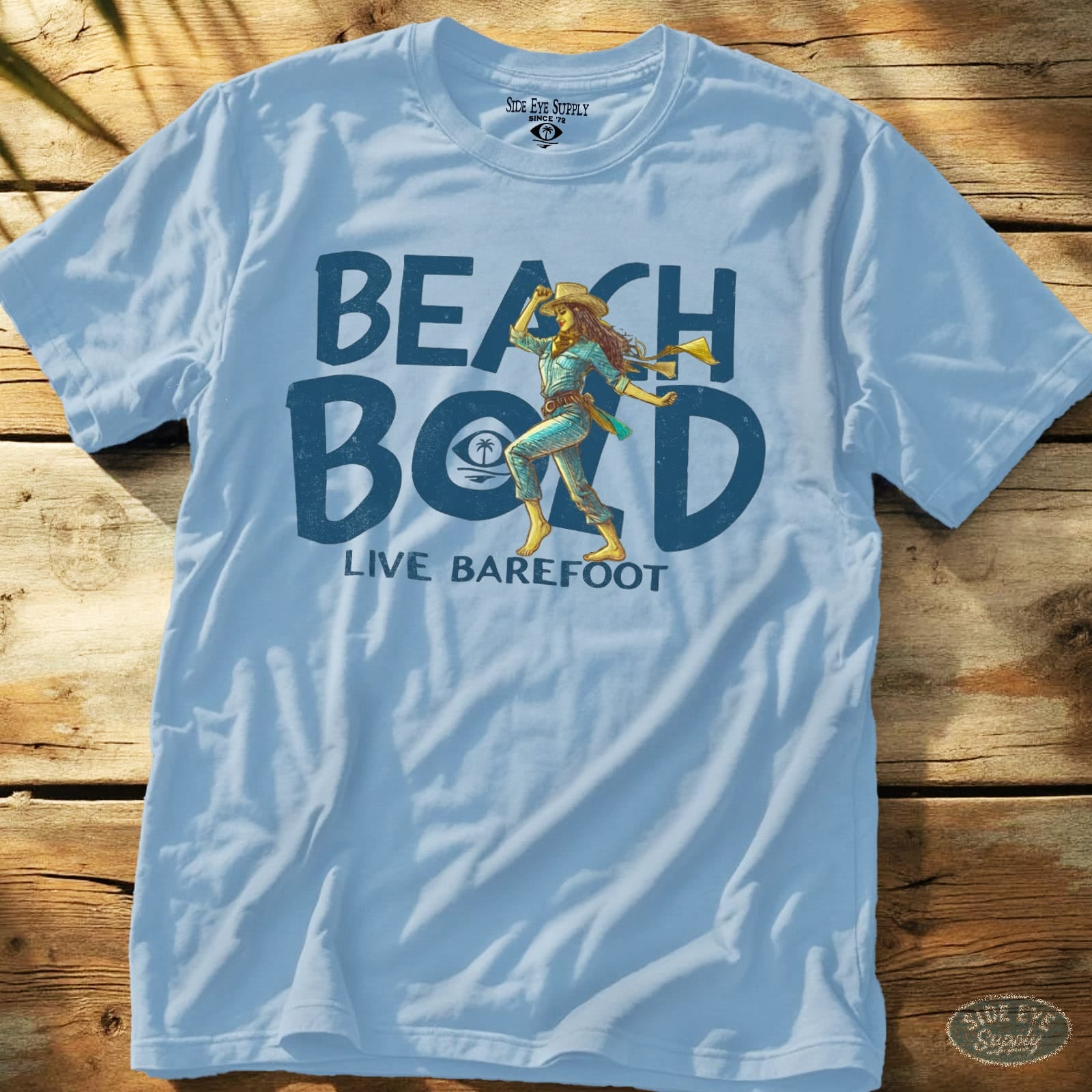 Beach Bold Tee Light Blue / S - by Side Eye Supply - Surf Beach Life Apparel