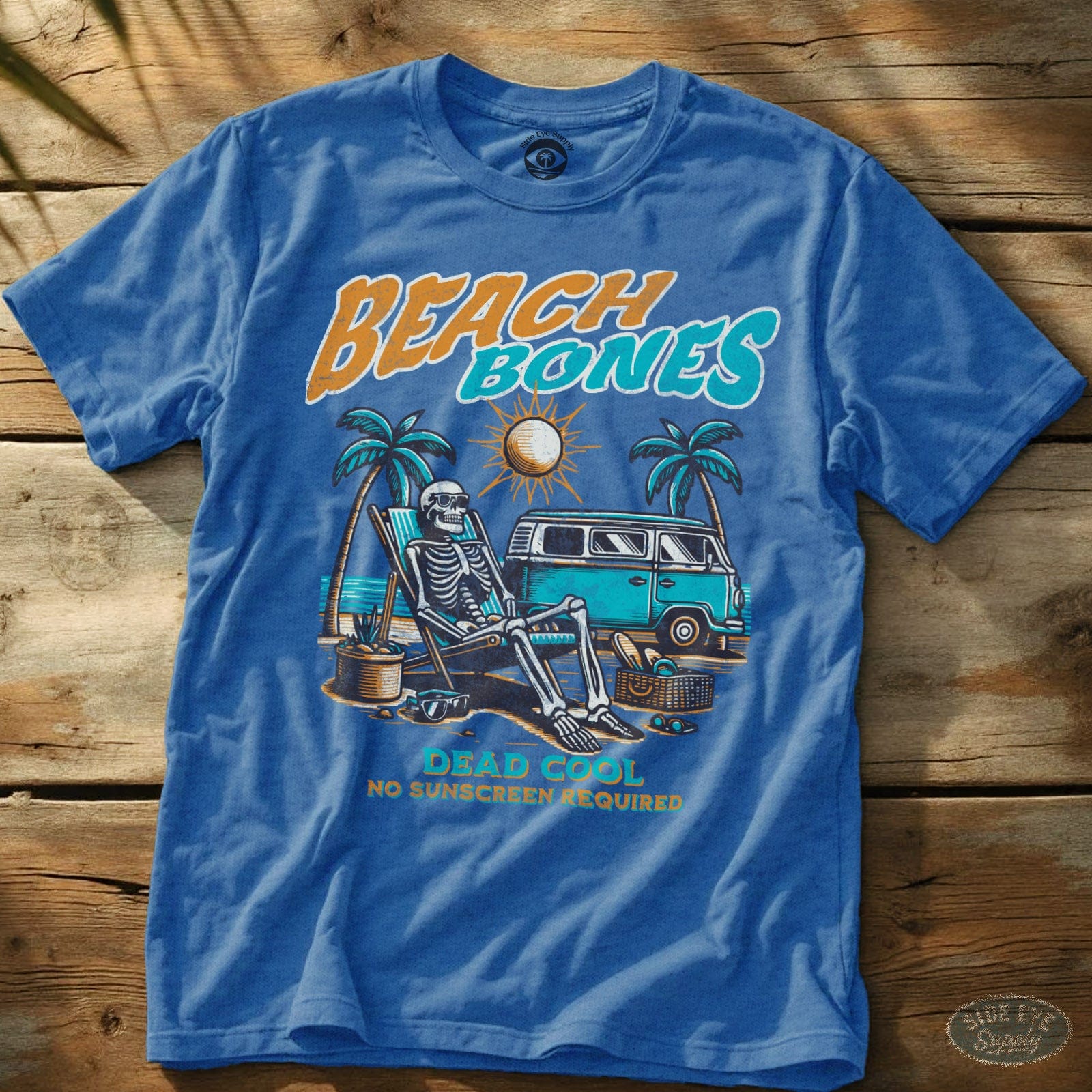 Beach Bones Tee Heather Royal / S - by Side Eye Supply - Surf Beach Life Apparel