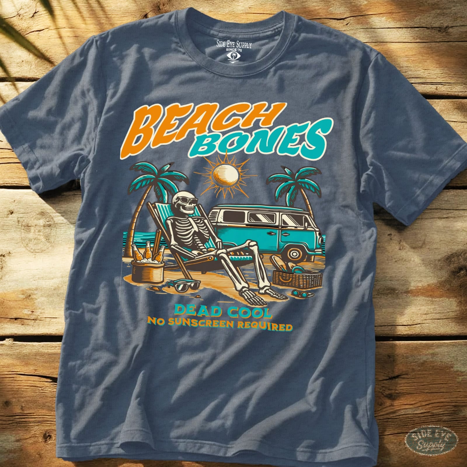 Beach Bones Tee Heather Indigo / S - by Side Eye Supply - Surf Beach Life Apparel