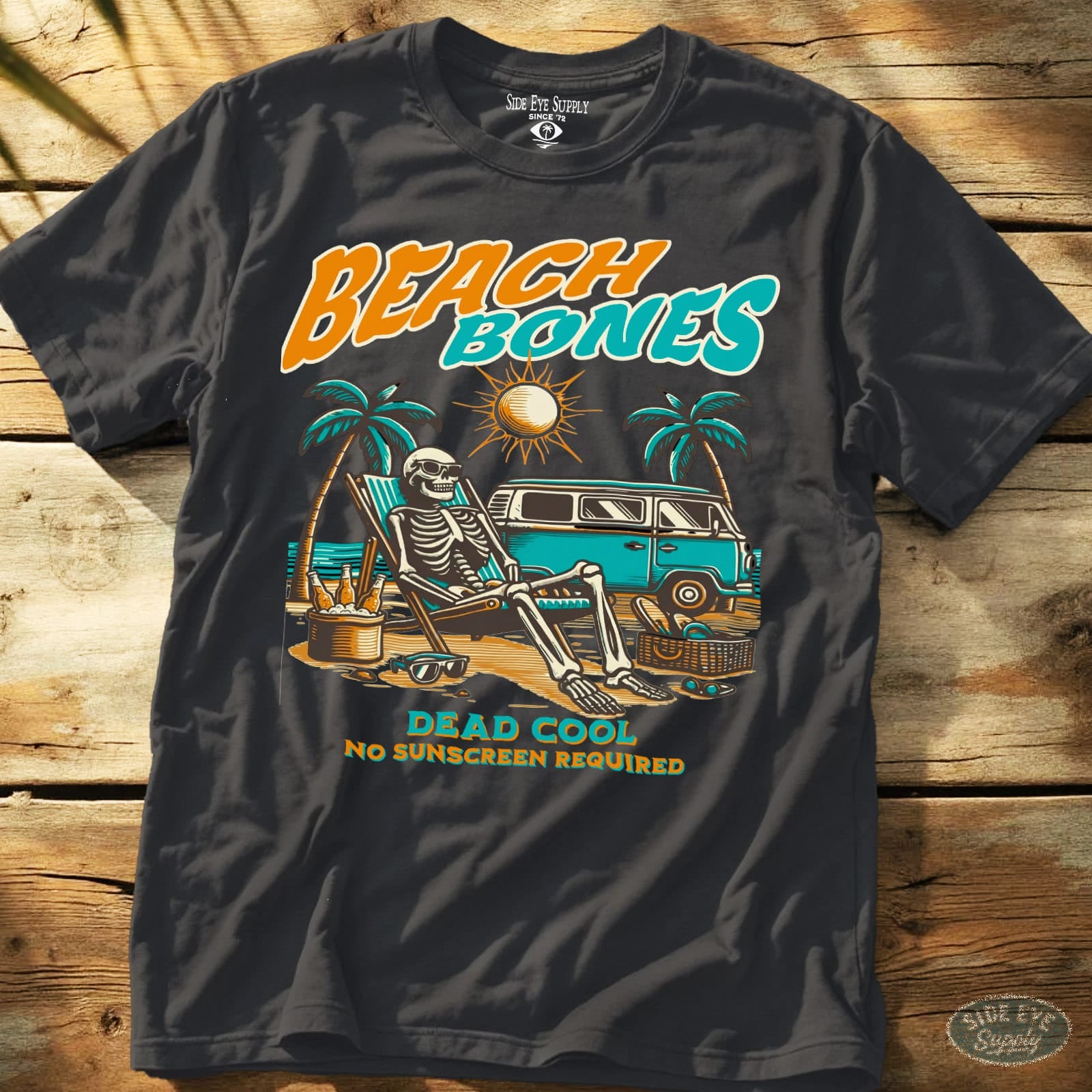 Beach Bones Tee Charcoal / S - by Side Eye Supply - Surf Beach Life Apparel