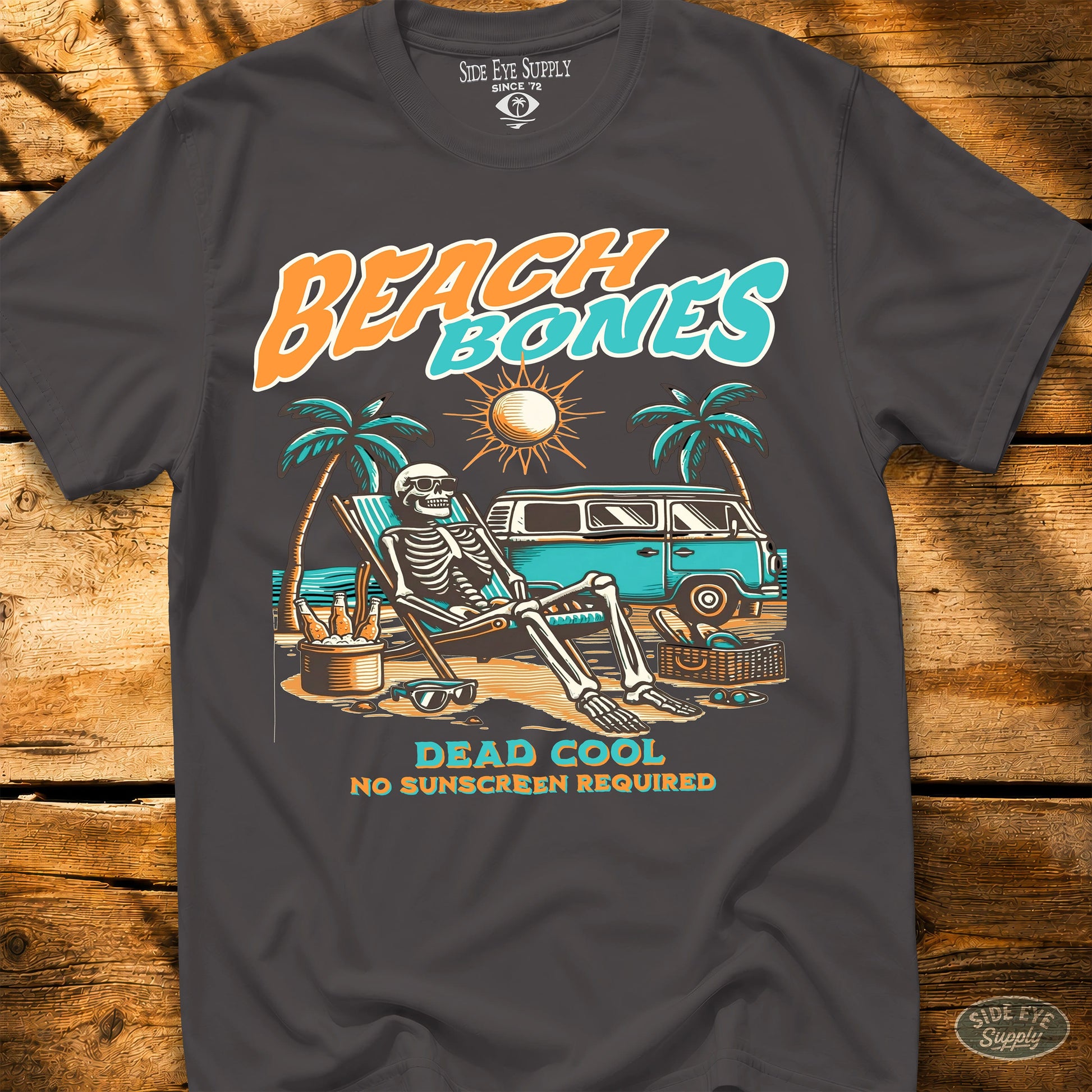 Beach Bones Tee Charcoal / S - by Side Eye Supply - Surf Beach Life Apparel